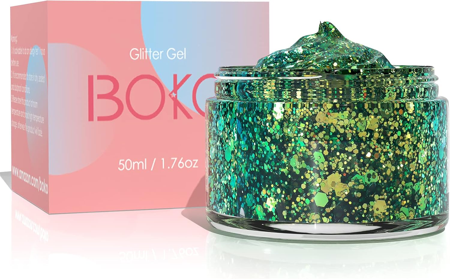 Boko Body Glitter Gel Green 176oz Chameleon Sequins