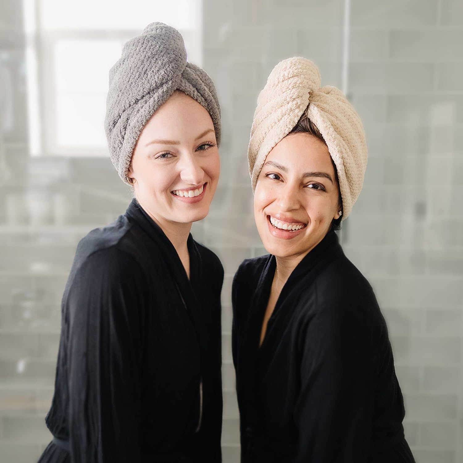 ROLSHOL Extra Large 4 Pack Microfiber Hair Towel Wrap