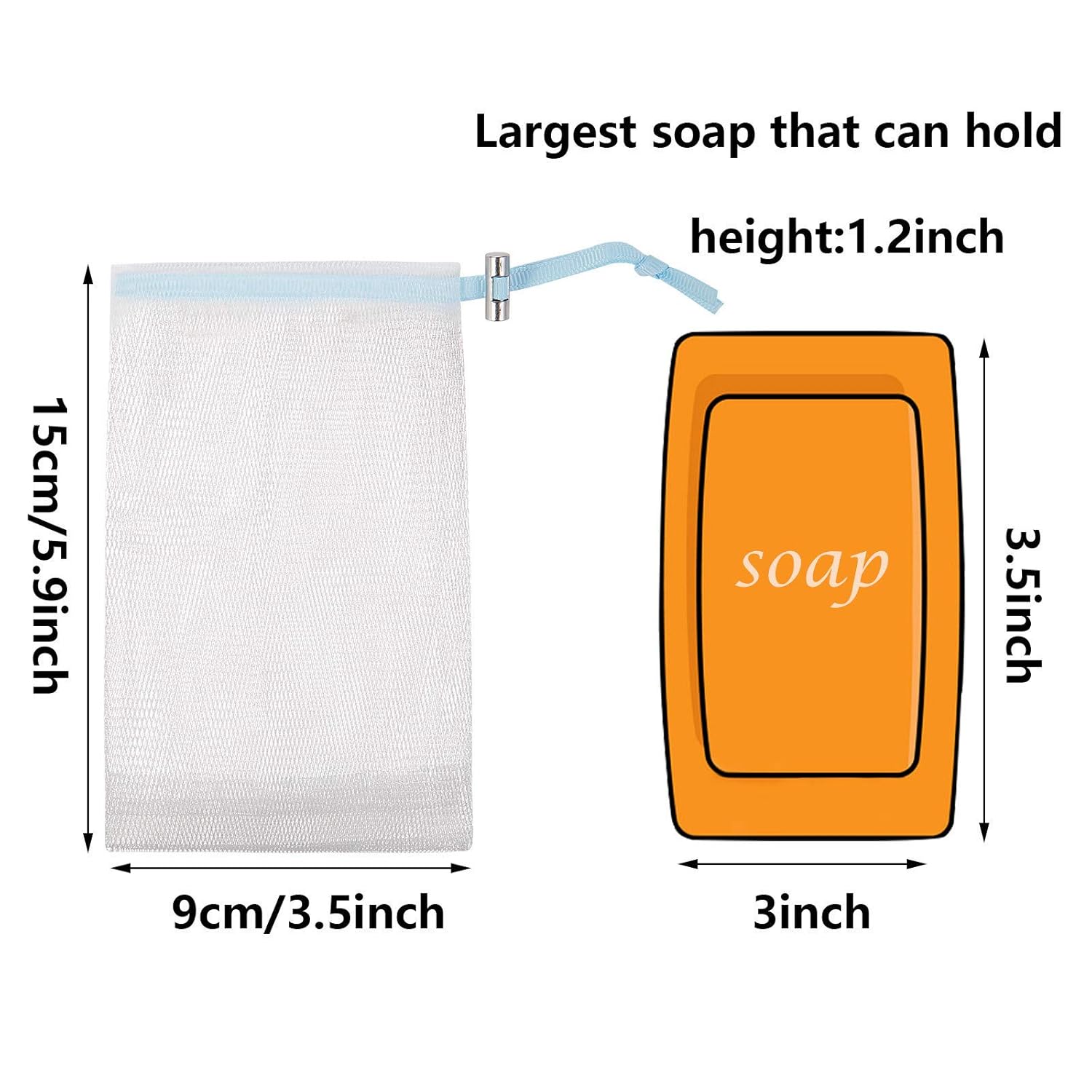 Cobahom 6 Pack Foaming Soap Saver Pouch Blue