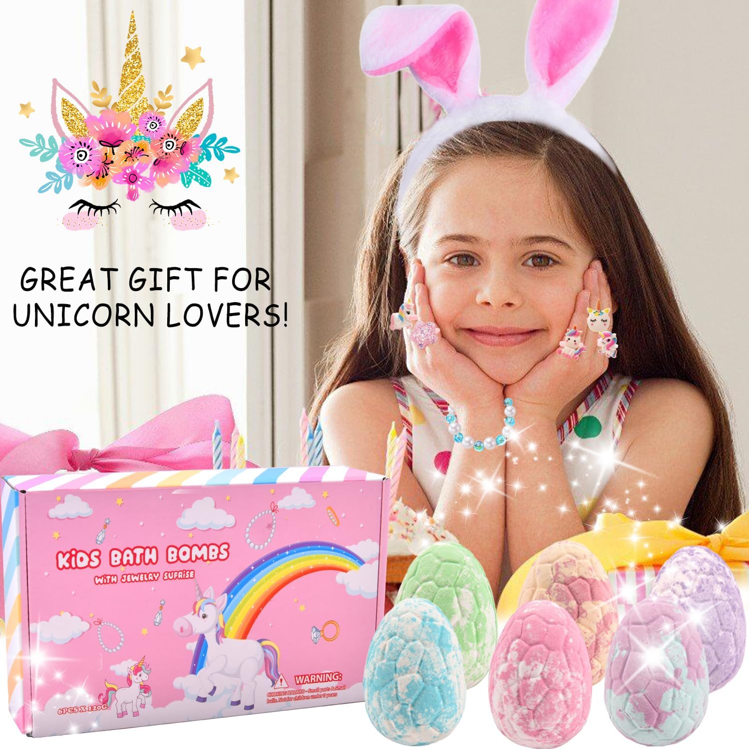 Unicorn Bubble Bath Bombs with Toys Inside