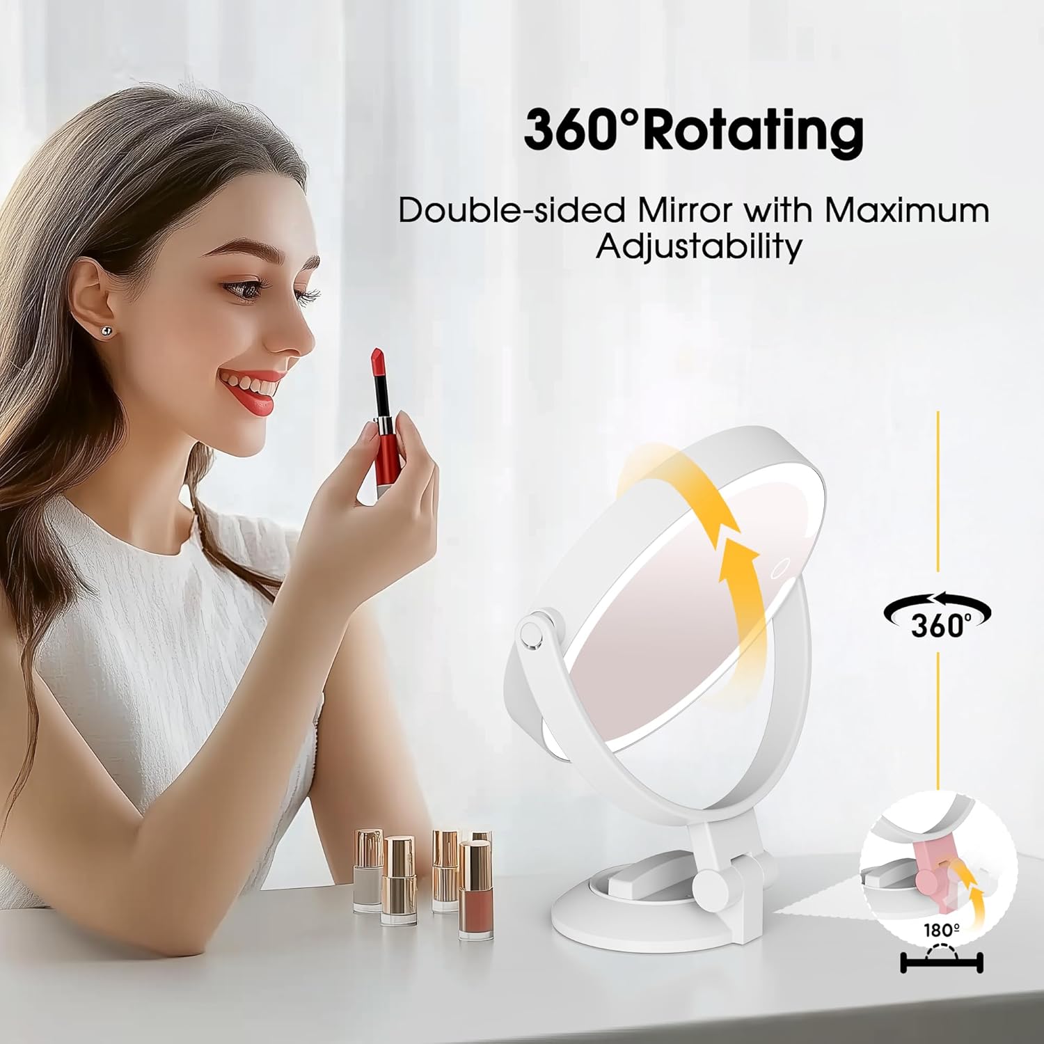 Horyliin 10X1X Makeup Mirror with Lights and Magnification