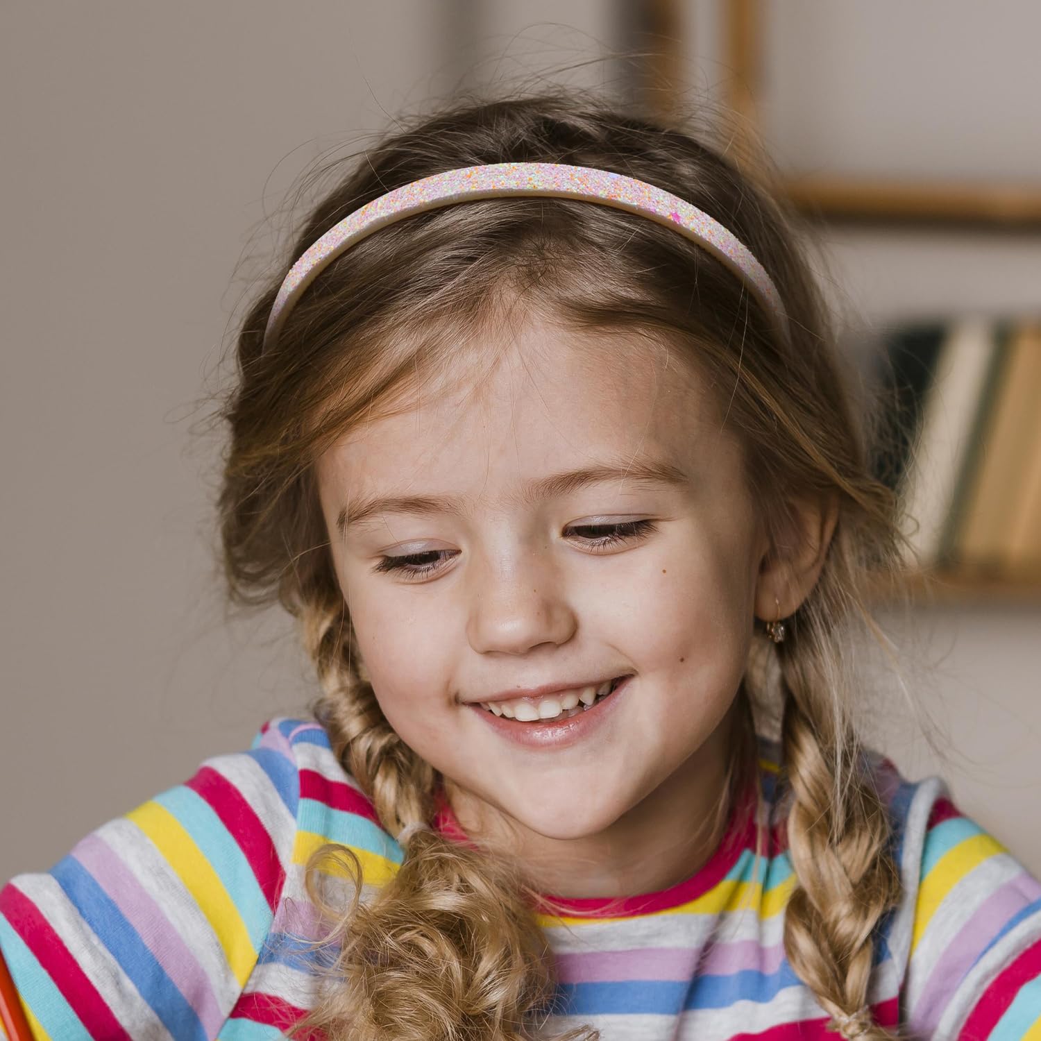 Deoot Glitter Headbands for Girls 8-Pack Butterfly Bow Style