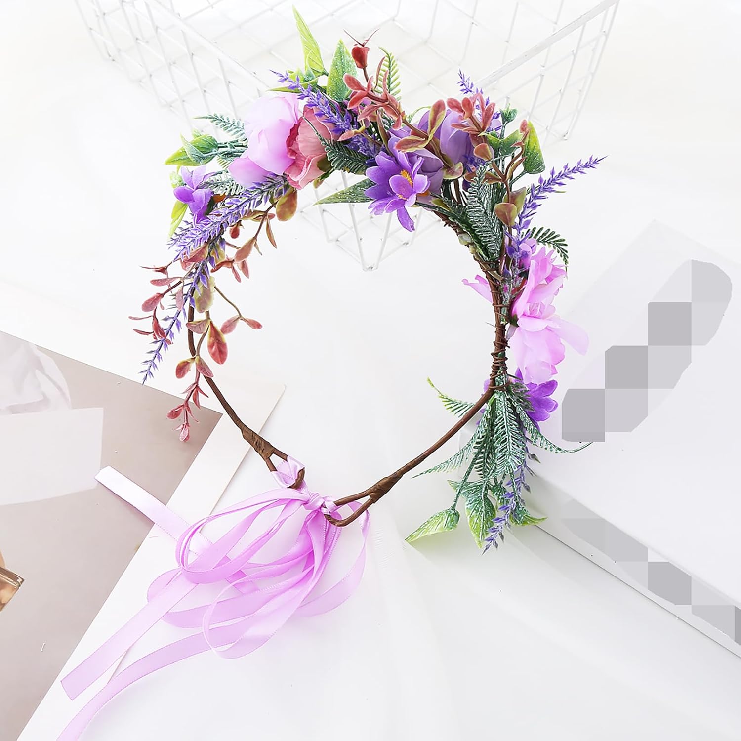 Vivivalue Purple Fairy Floral Crown Headband 1