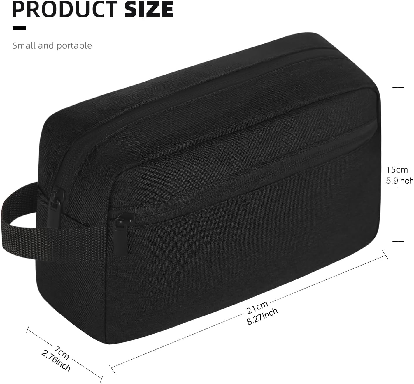 Icramsy Travel Toiletry Bag for Women Men Black