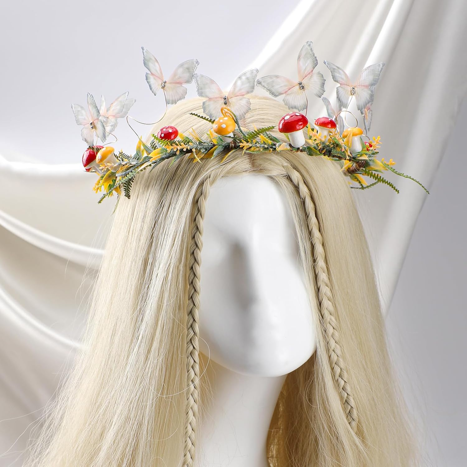 Butterfly Flower Crown Headband for Women Girls Halloween