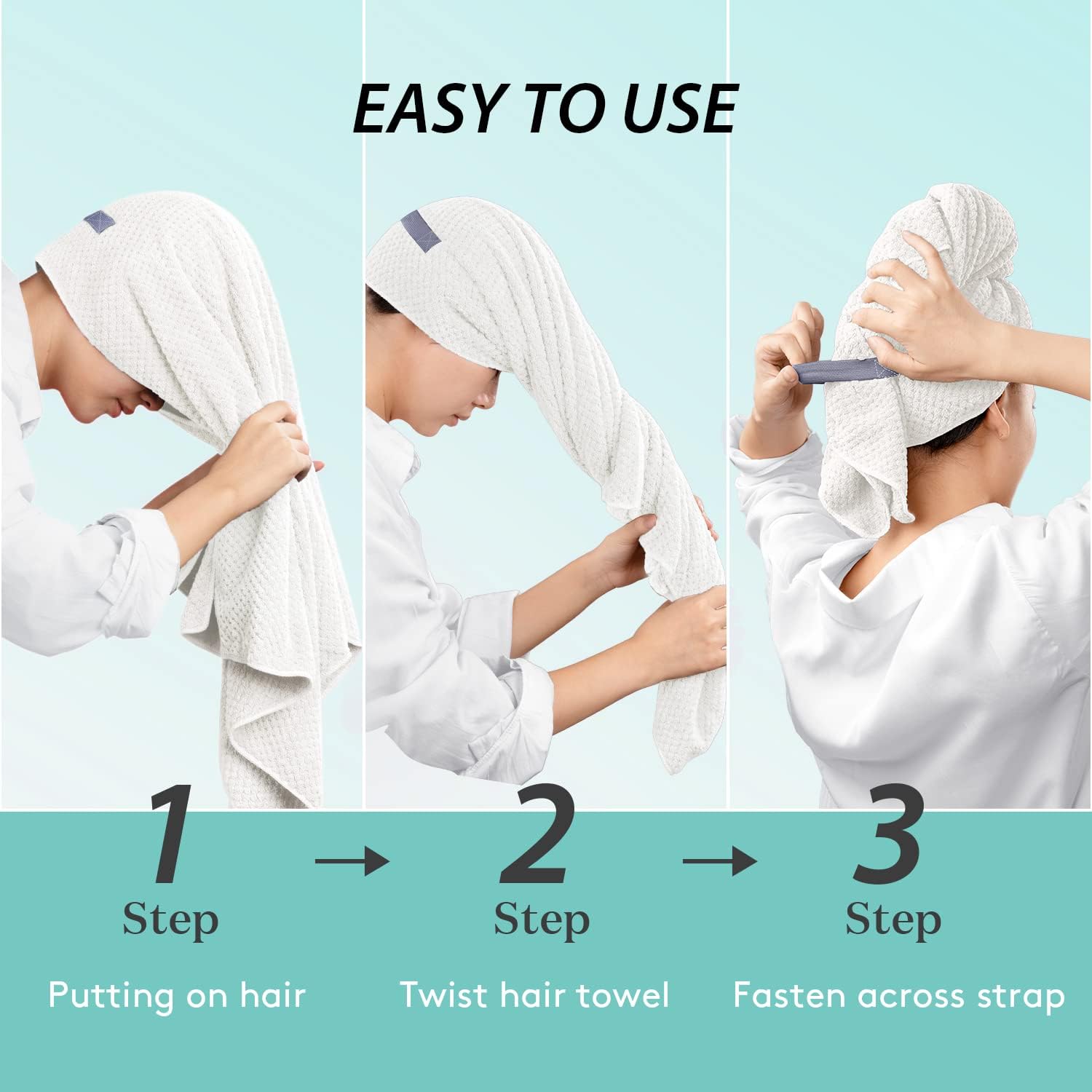 YFONG X-Large Microfiber Hair Towel Wrap