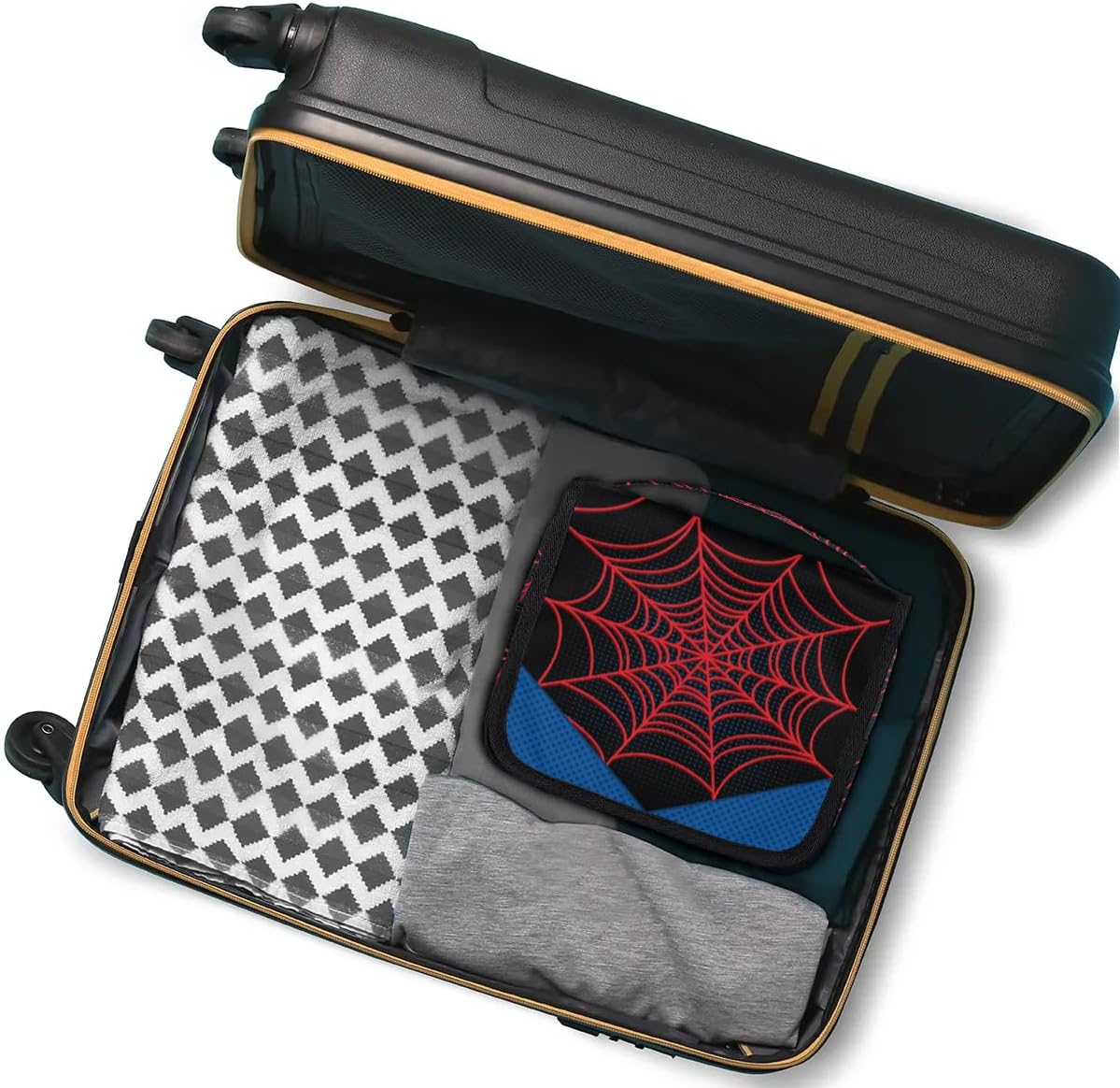 Travel Toiletry Bag for Men Black Spider Web Design