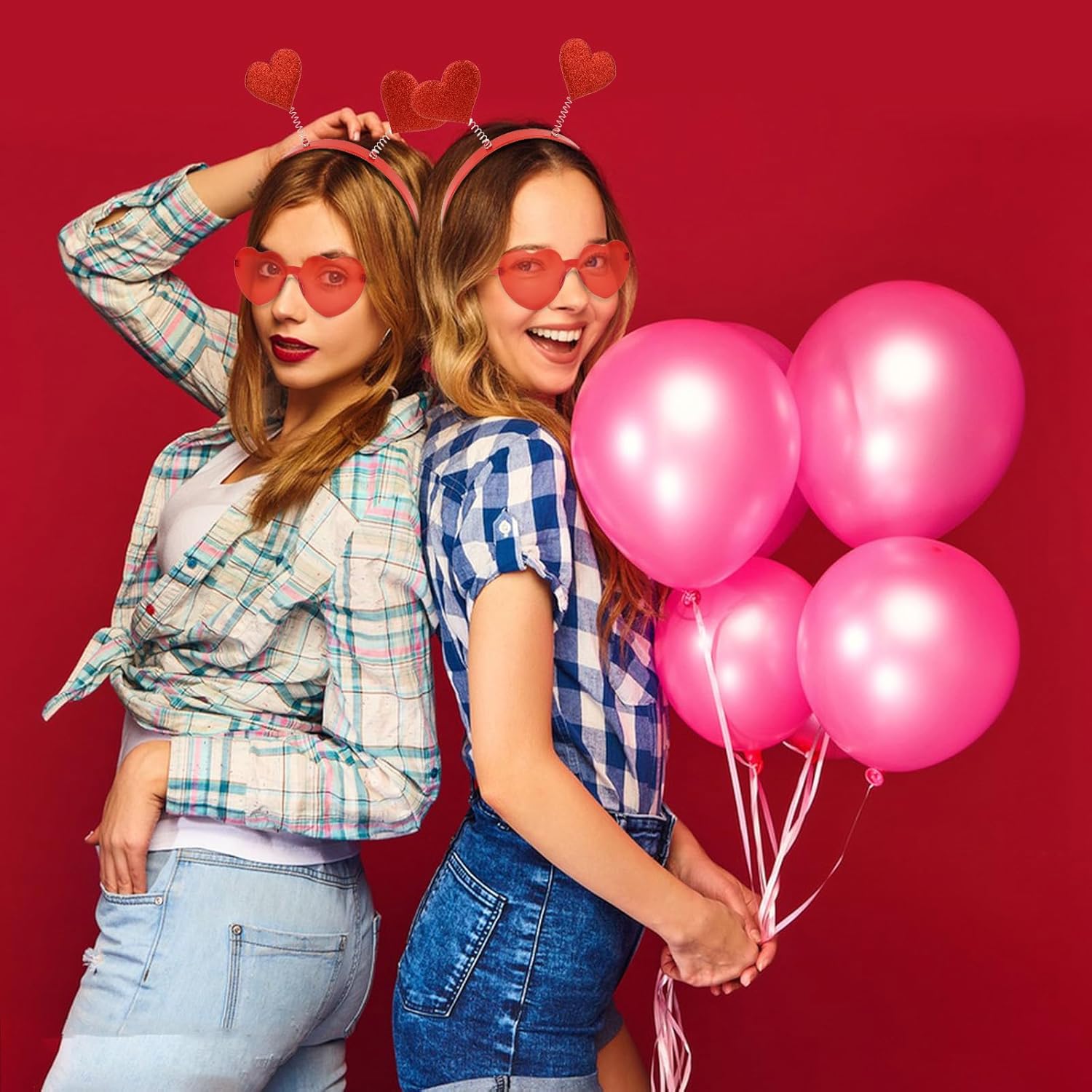 GAFATORY Heart Headband and Sunglasses Set 1