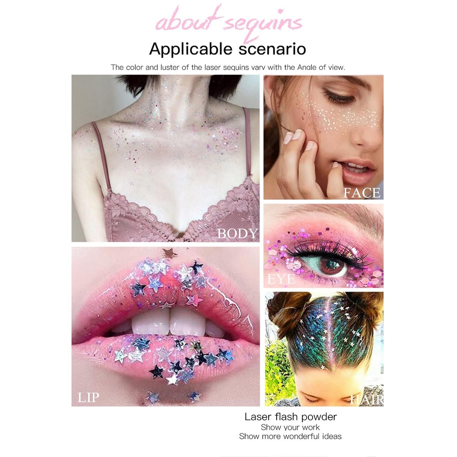 KEEADI Body Glitter Gel Sequins for Concerts and Festivals