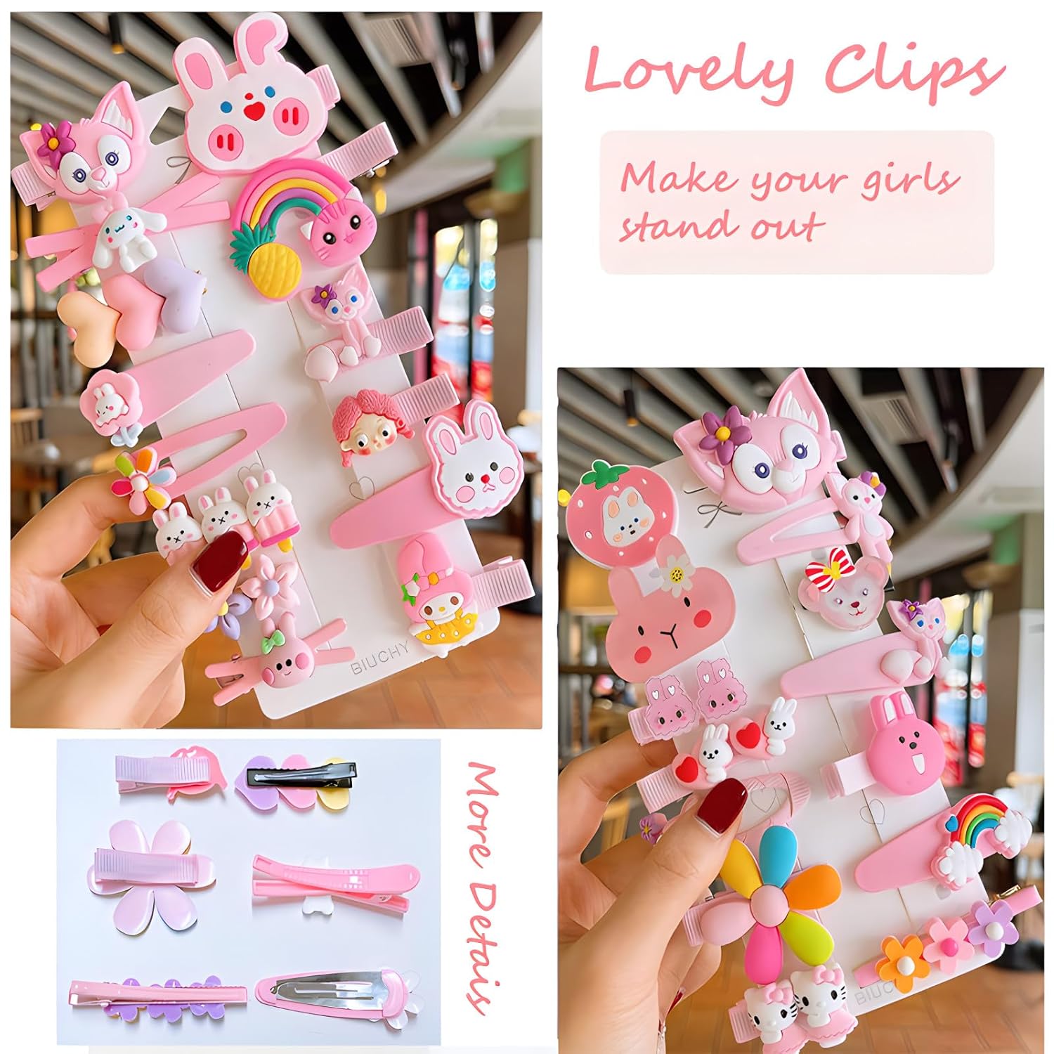 62PCS BIUCHY Girl Hair Clips Set for Kids