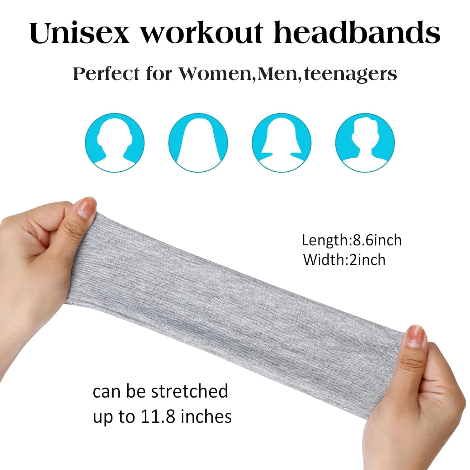 TERSE Hairband - Non Slip Soft Fabric Thin Head Wrap for Women