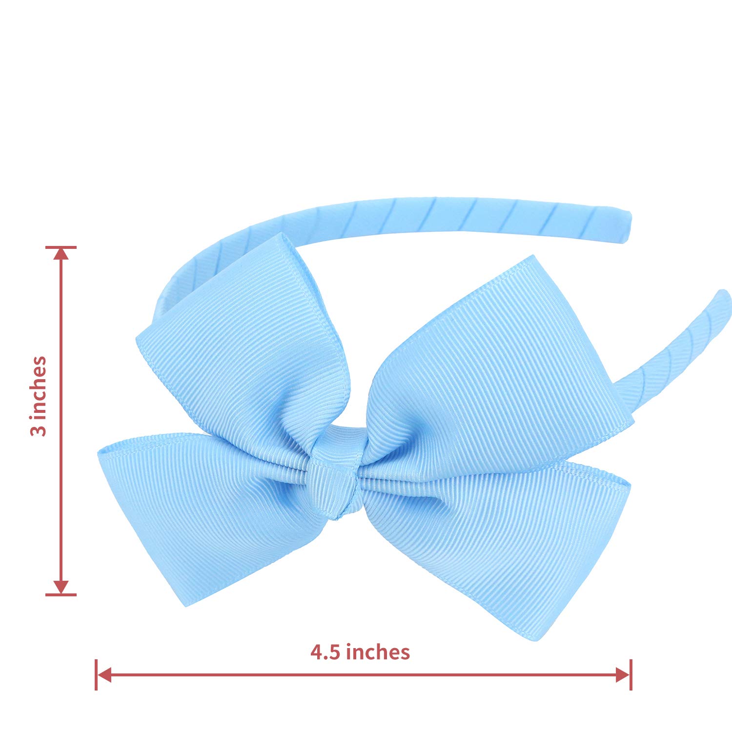 Fashion Baby Blue Grosgrain Bow Headband for Girls