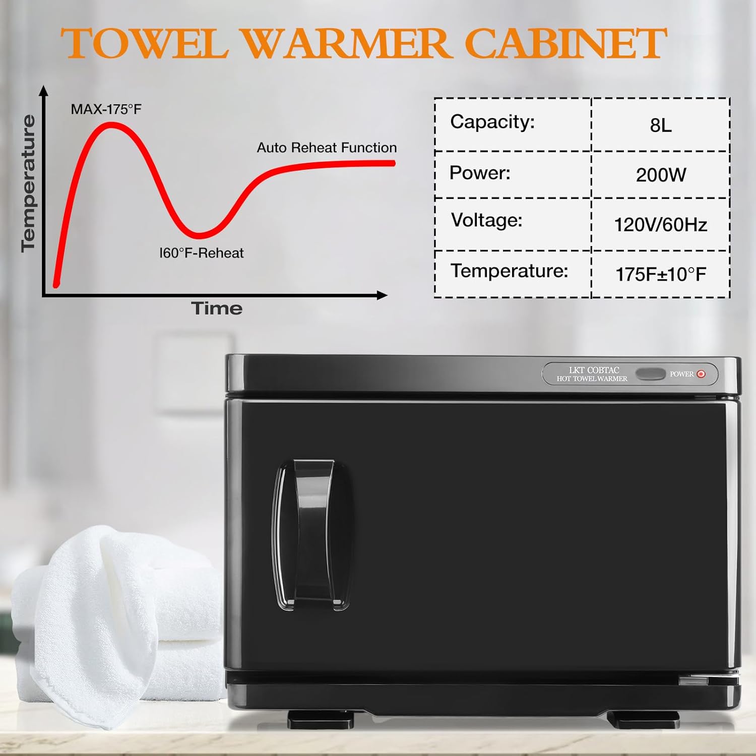 LKT COBTAC Hot Towel Warmer with 8L Capacity