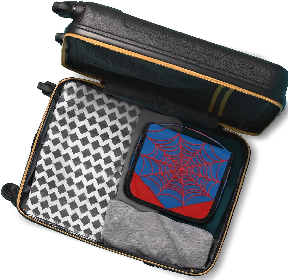 Blue Spider Web Travel Toiletry Bag for Boys Men