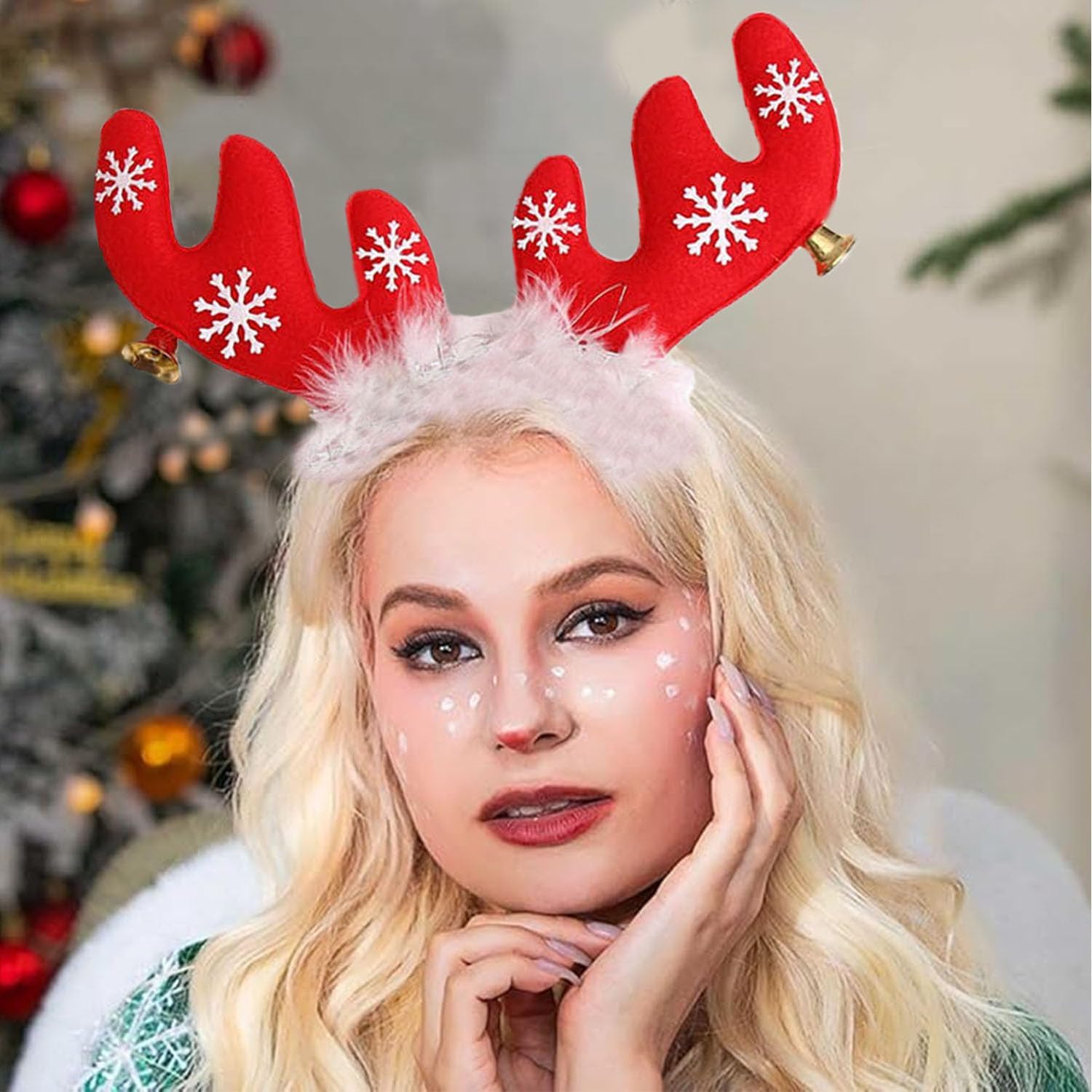 ZWENJIE Christmas Reindeer Antlers Headband