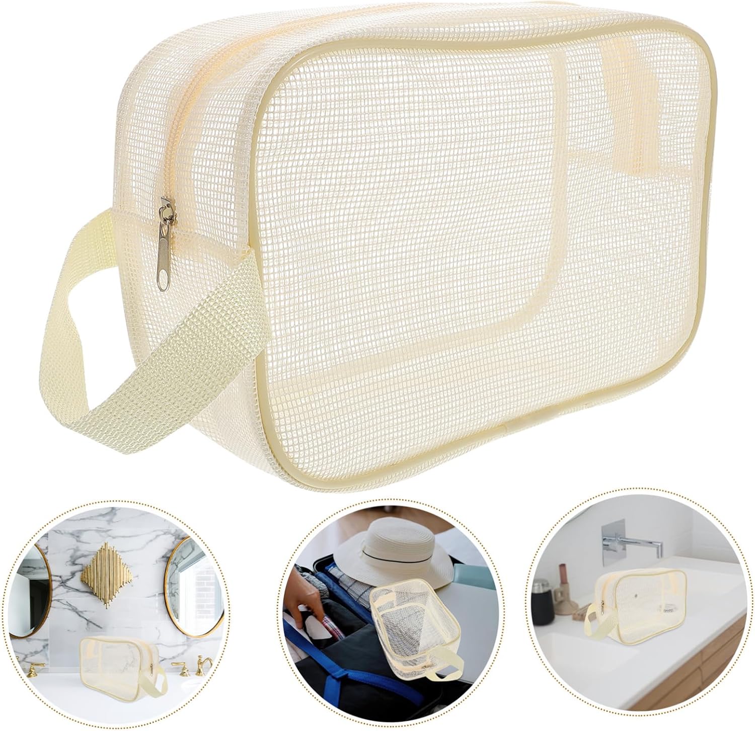 VICASKY Portable Dry Mesh Toiletry Bag