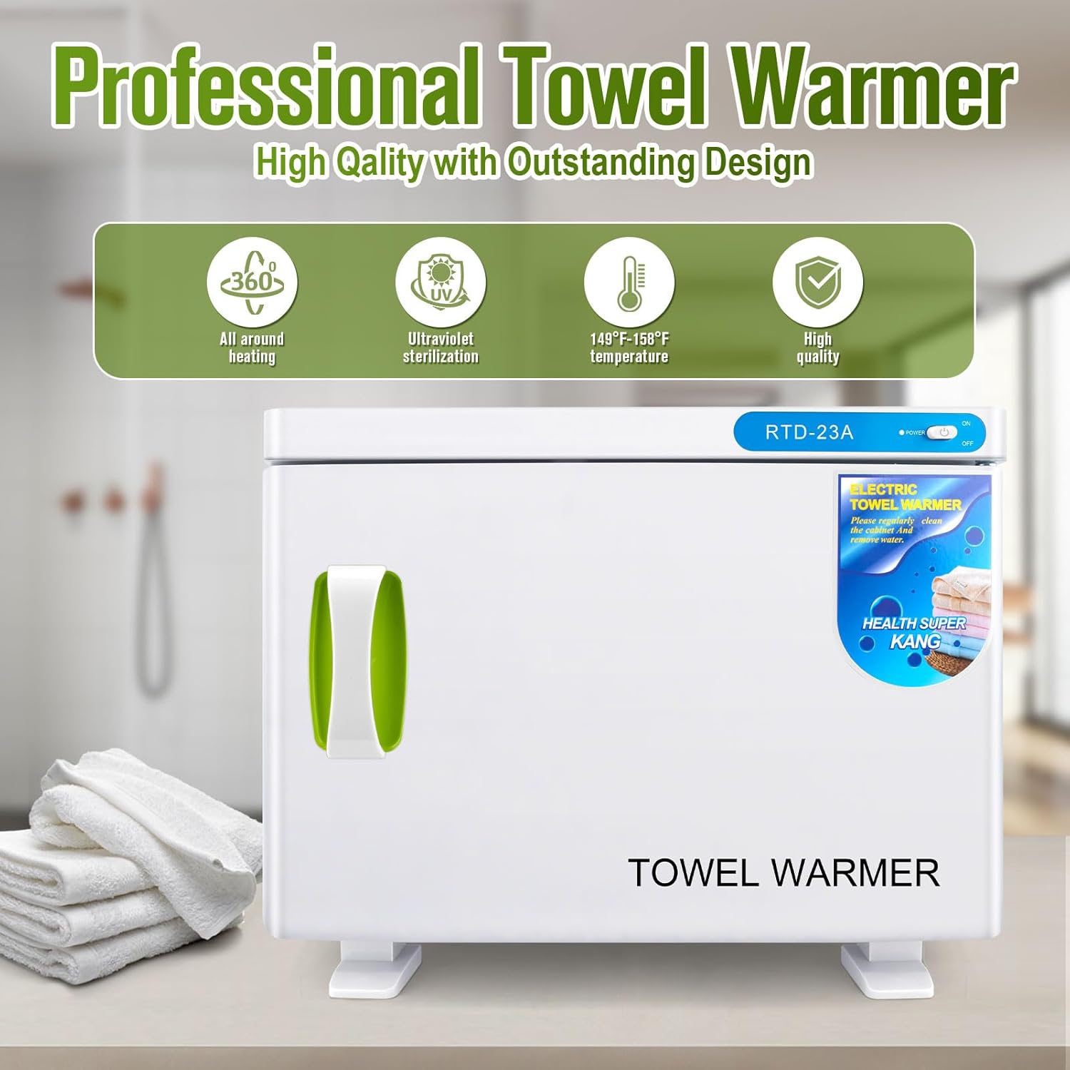 9TH SHOP 23L Hot Towel Cabinet with UV Light