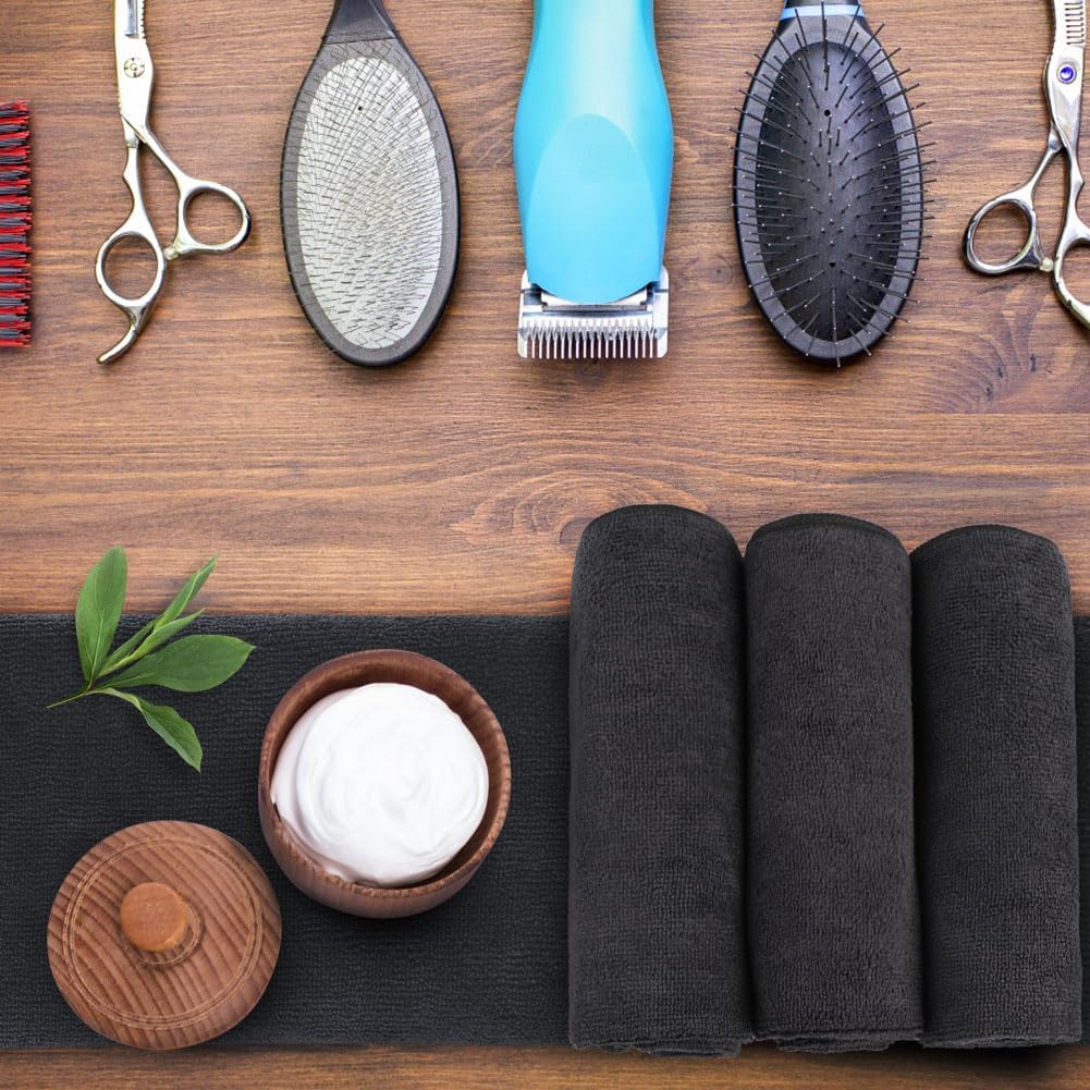Orighty Black Salon Towels Extra Large Pack of 12 1