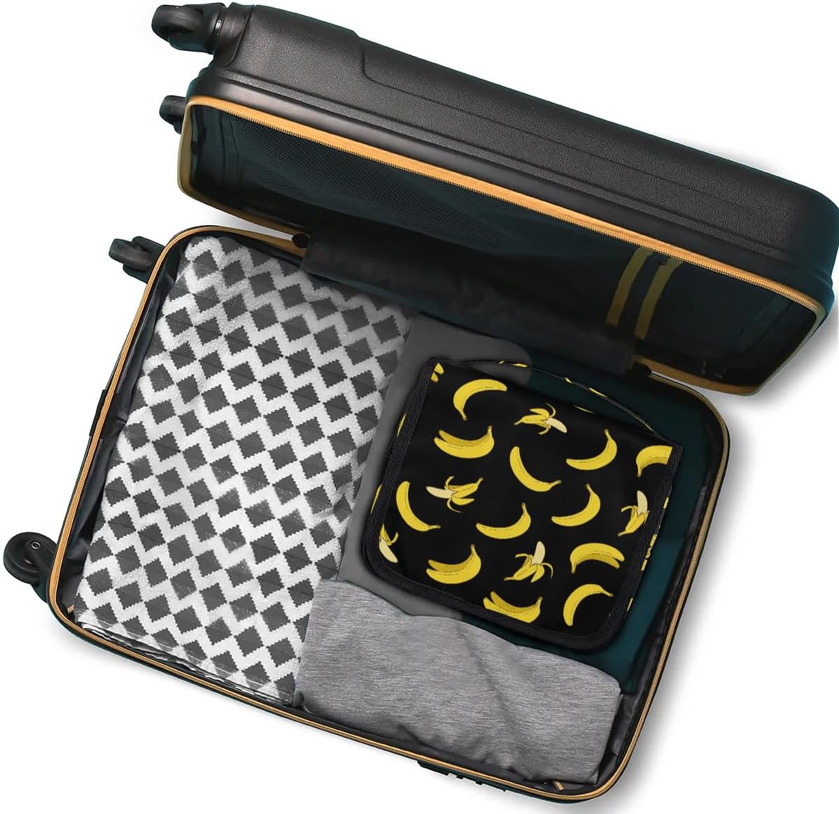 Travel Toiletry Bag for Boys - Banana Yellow Waterproof Dopp Kit