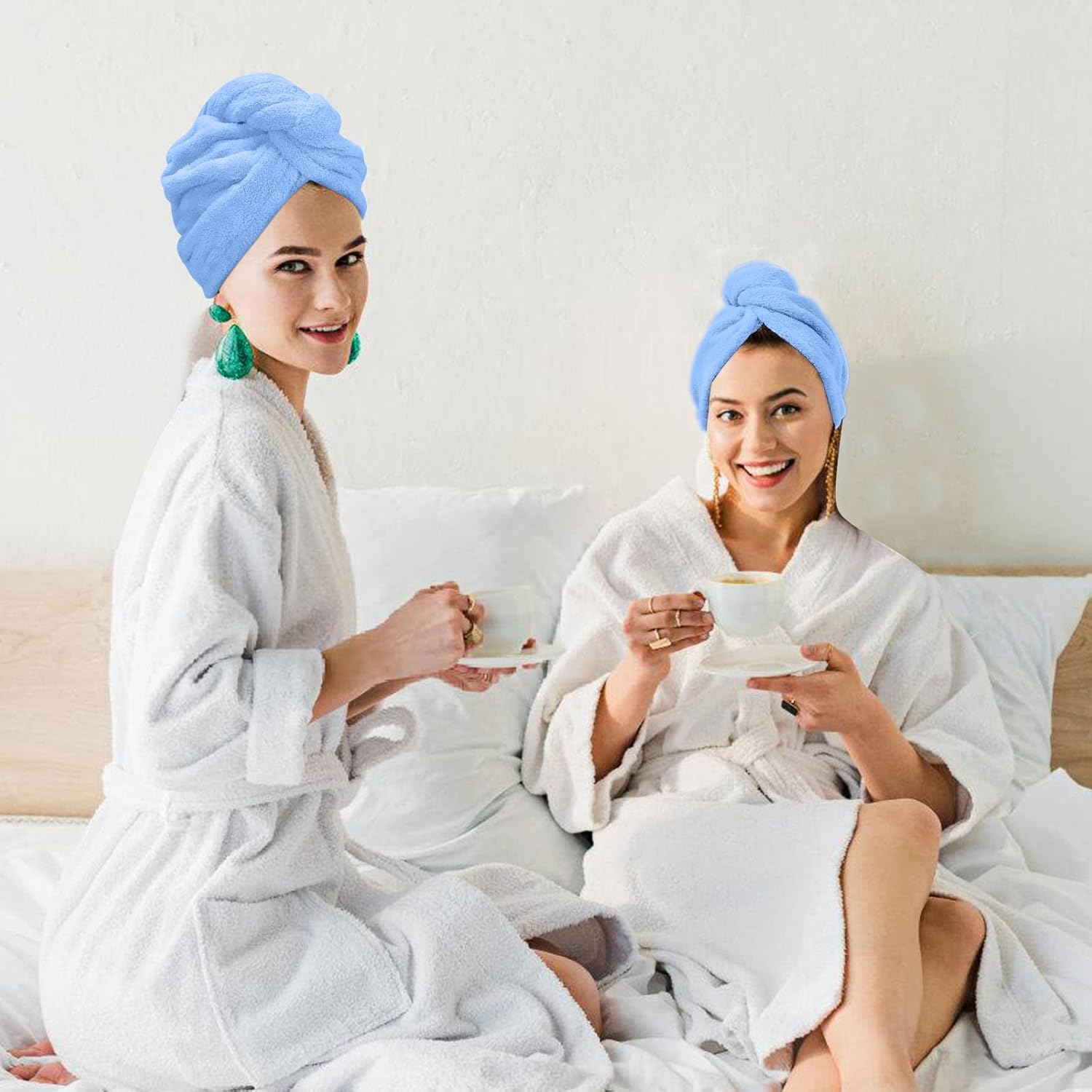 Aivoch 5pcs Microfiber Hair Towels for Wet Hair Drying and Turban Wrap