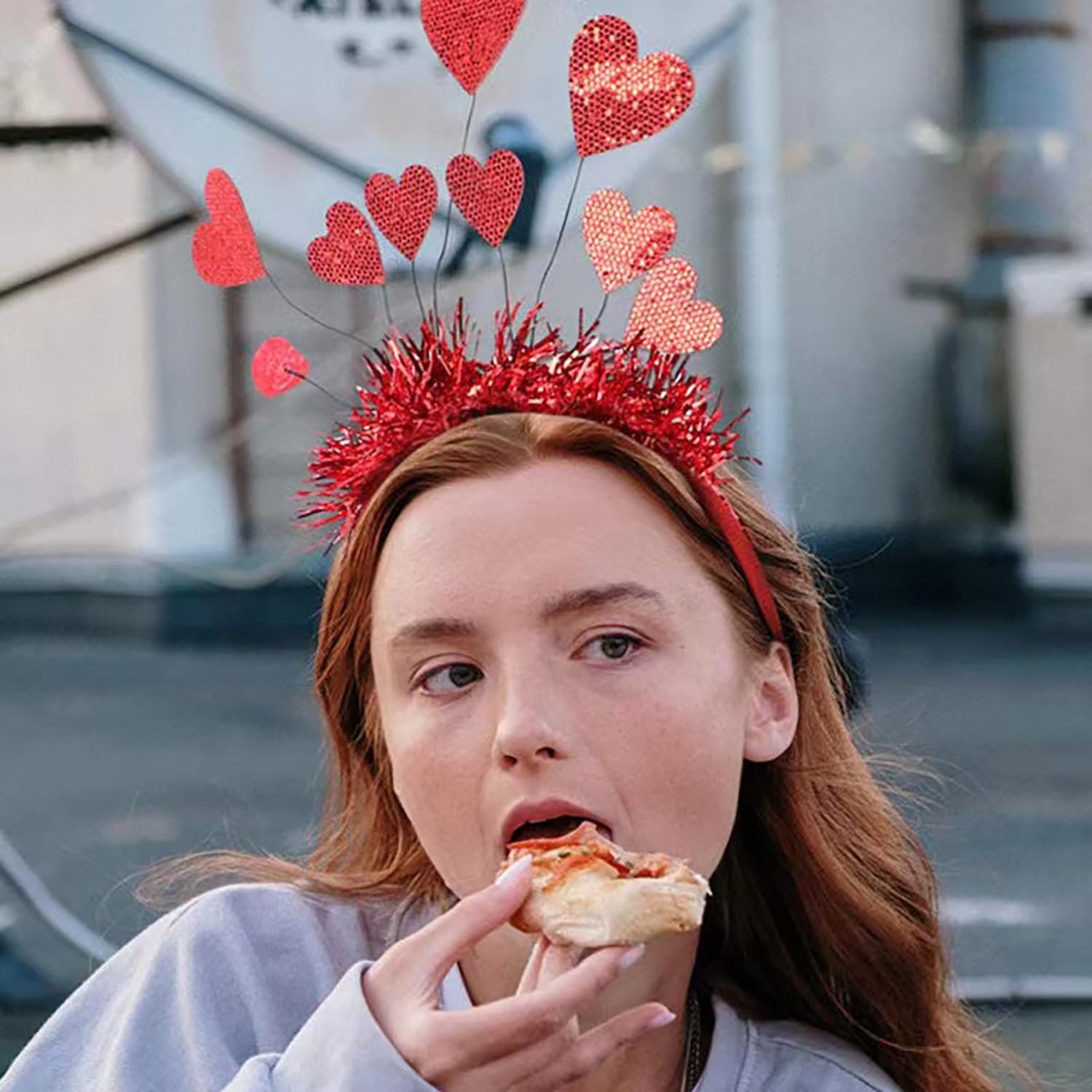 QUNITKAST Valentines Day Red Glitter Headband