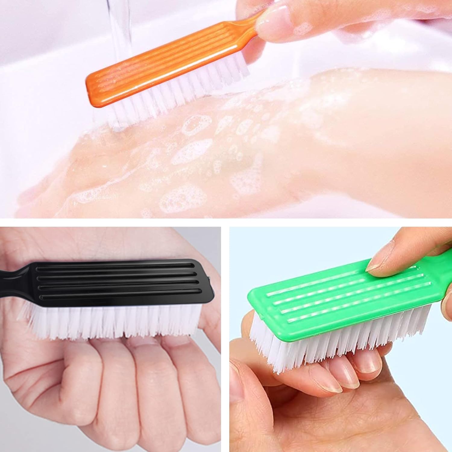 NICEMOVIC 10 Pcs Handle Grip Nail Brush Kit