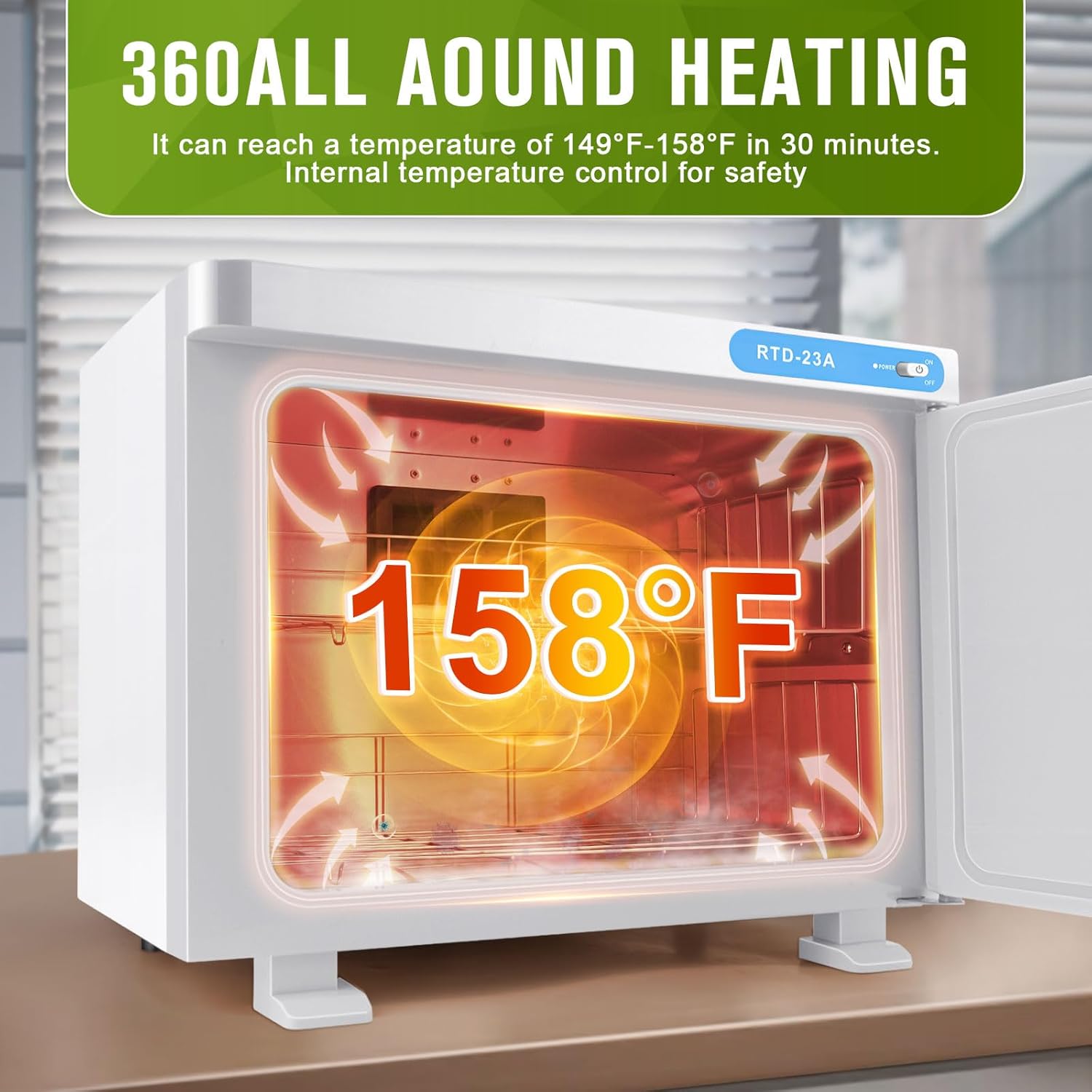 9TH SHOP 23L Hot Towel Cabinet with UV Light