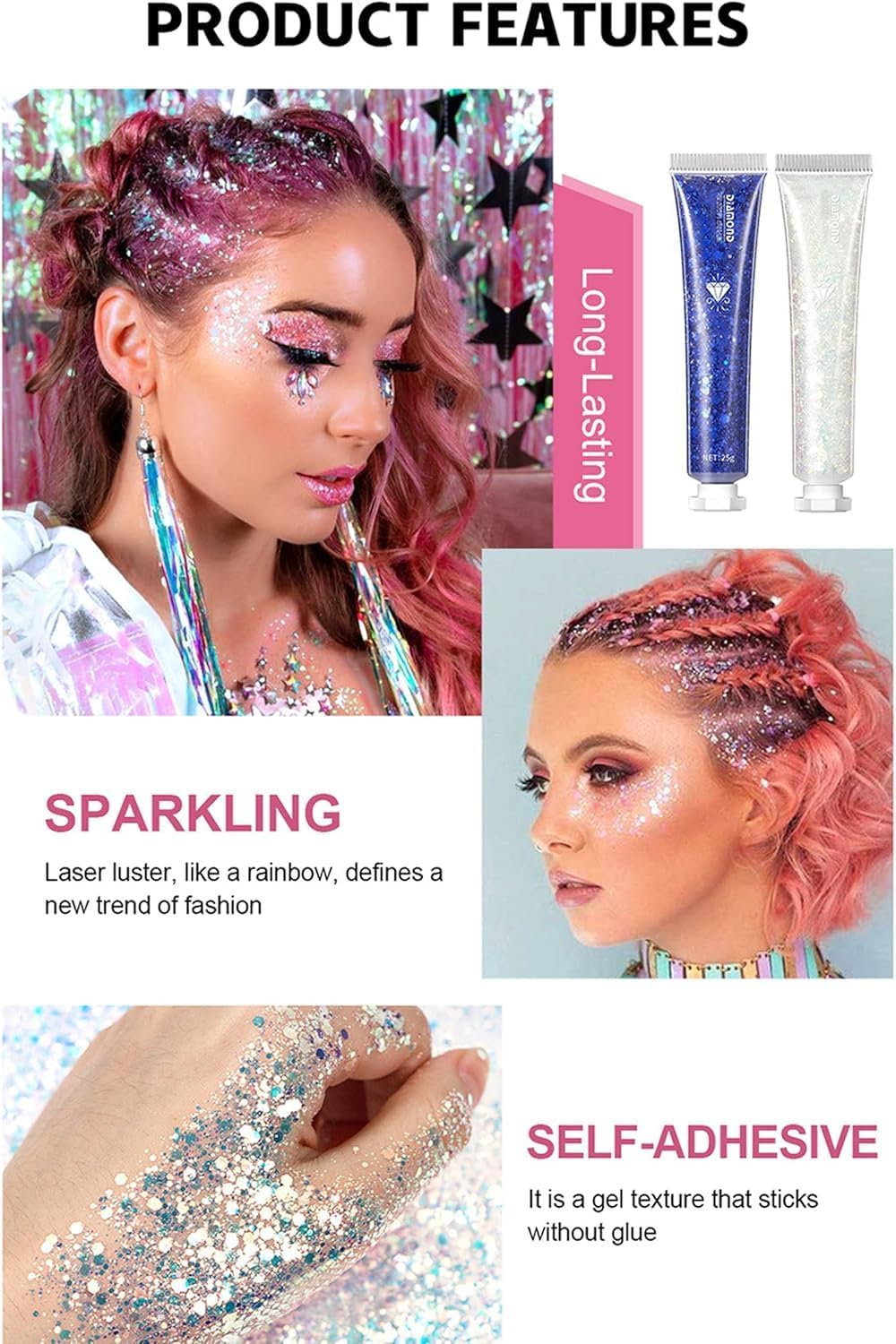 Sparkling Body Glitter Gel - Multifunctional Festival Makeup