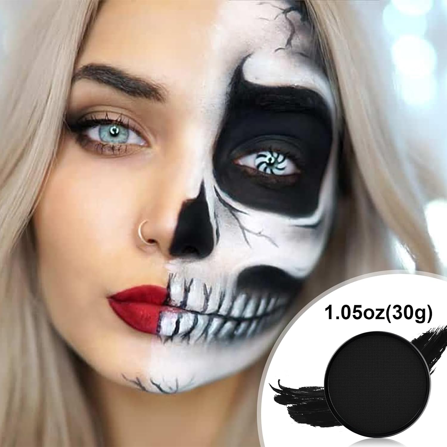 Paezm Black Face Paint Pot - 30g Halloween Makeup