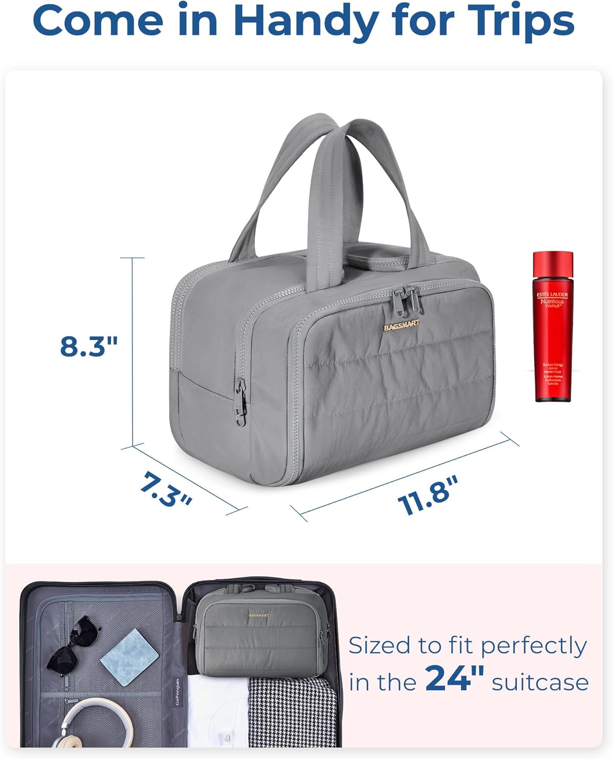BAGSMART Travel Toiletry Bag Organizer with Handle