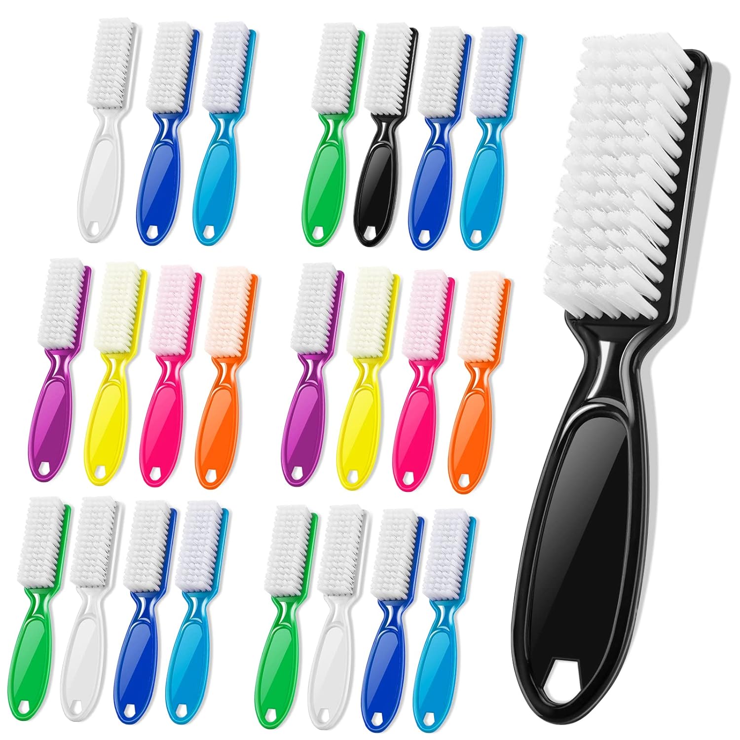 NICEMOVIC 24 Pcs Handle Grip Nail Brush Kit