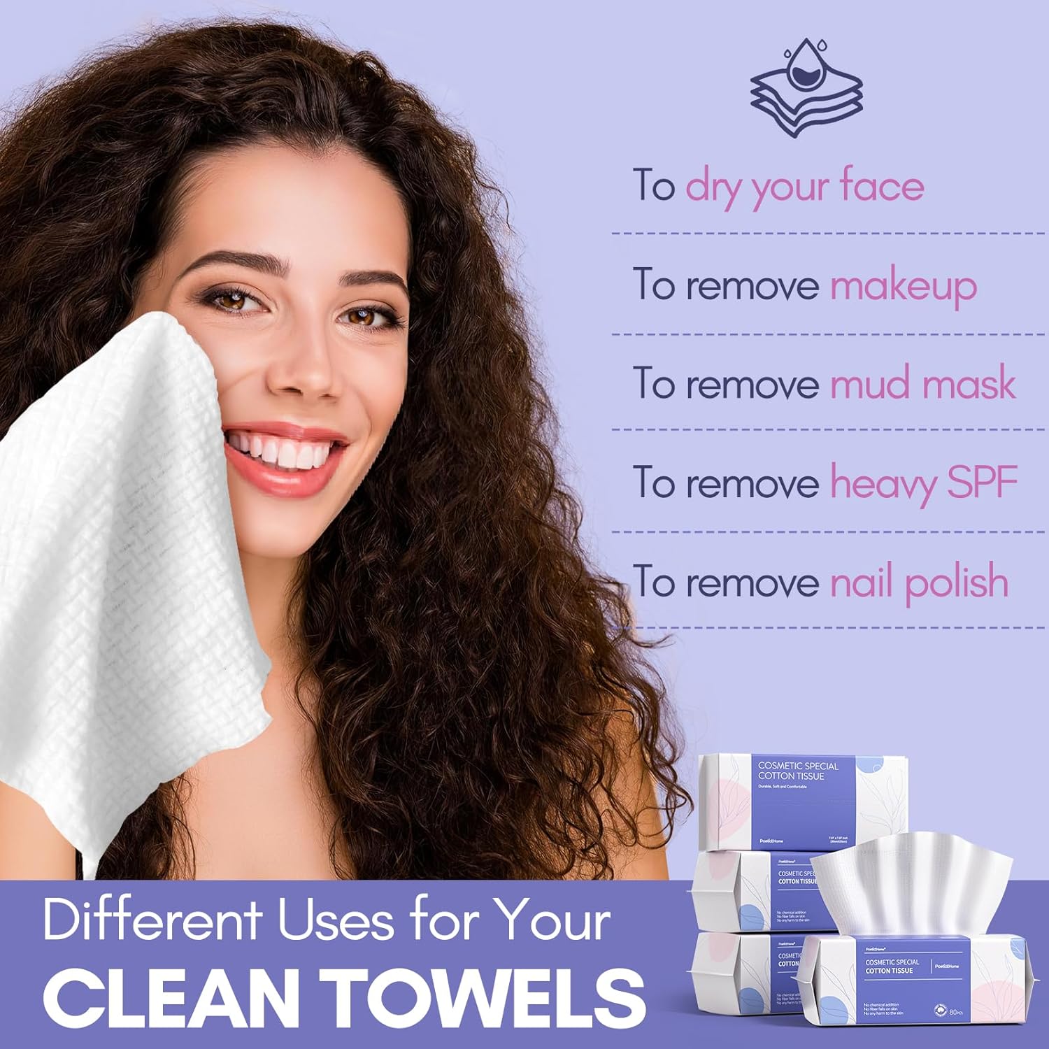 PoeticEHome Extra Thick Disposable Face Towel 2-Pack