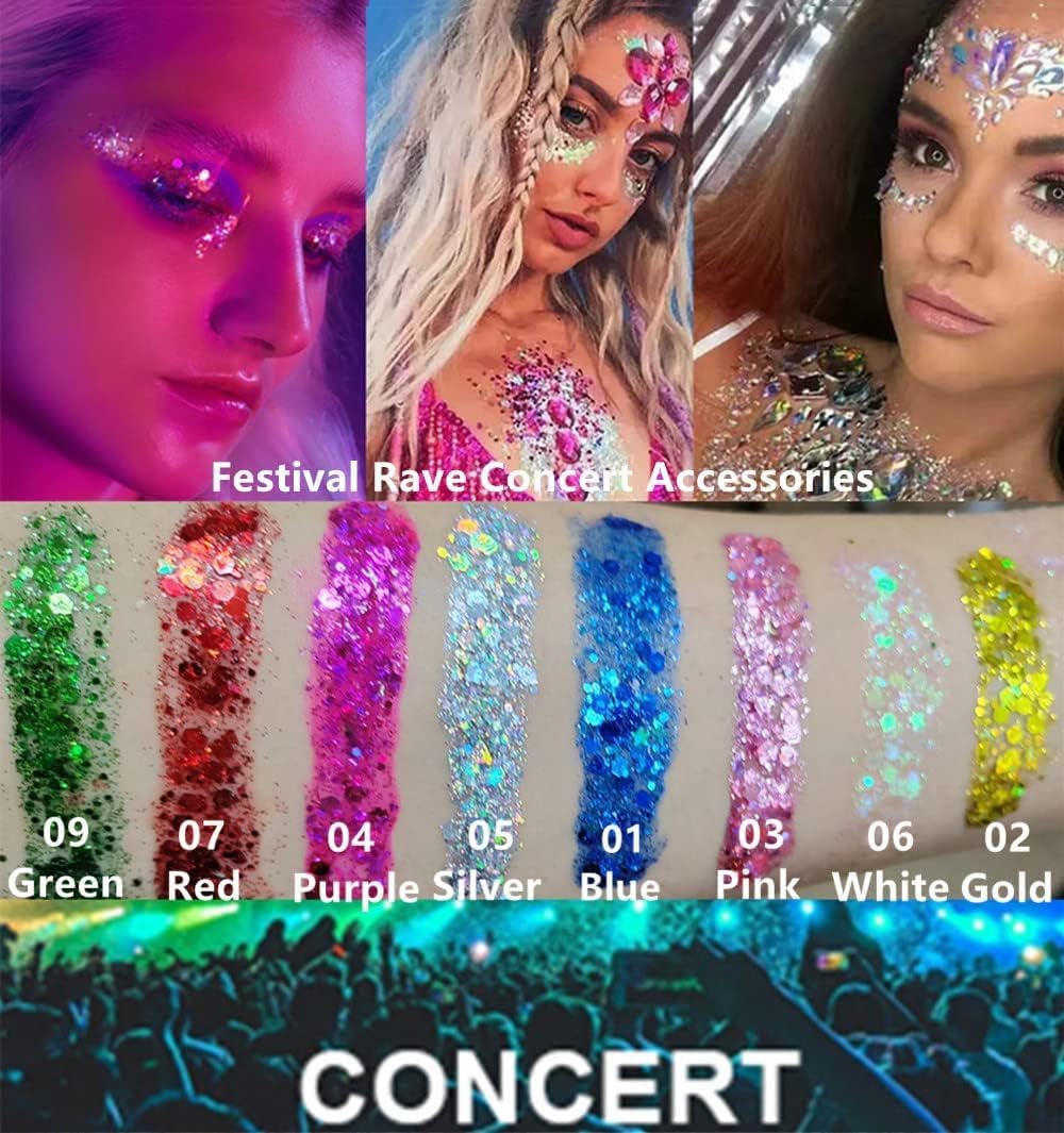 Go Ho 2PCS Fairy White Body Glitter Gel