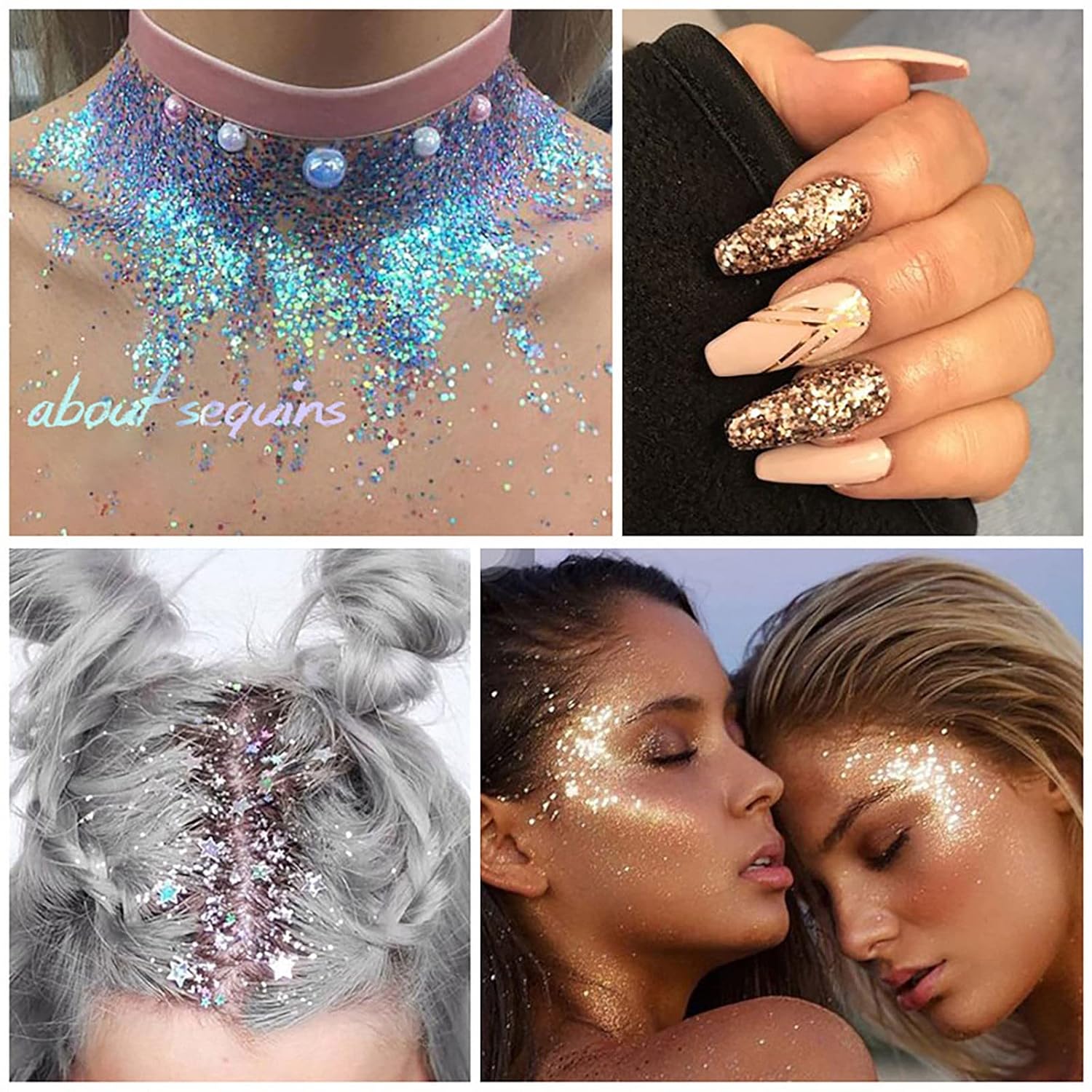 KEEADI Body Glitter Gel Sequins for Concerts and Festivals
