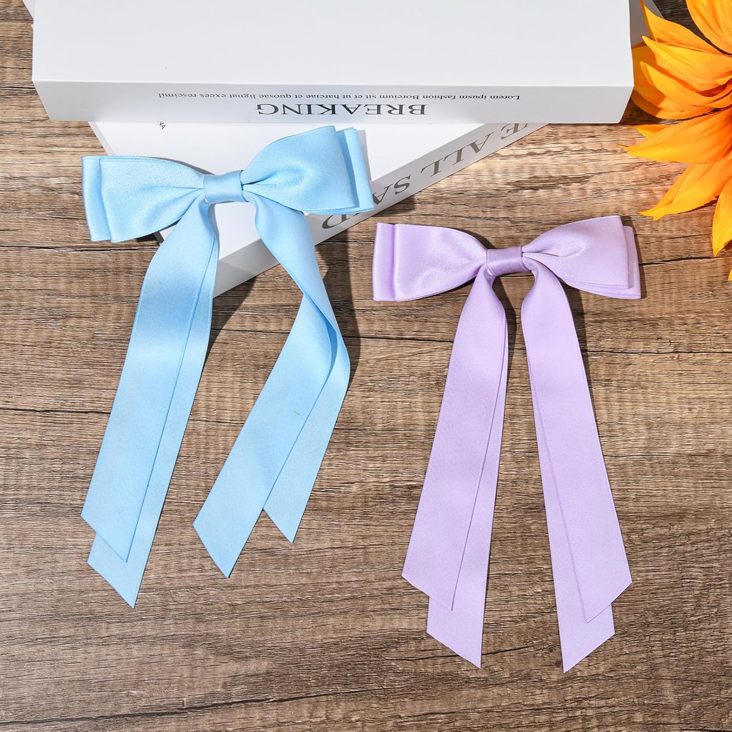 Aileam 2PCS Silky Satin Hair Bows for Girls and Toddlers