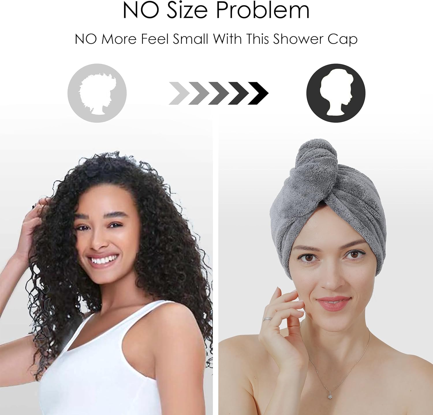 TENSTARS 5 Pack Hair Towel Wrap - Quick Dry Elastic Loop Design