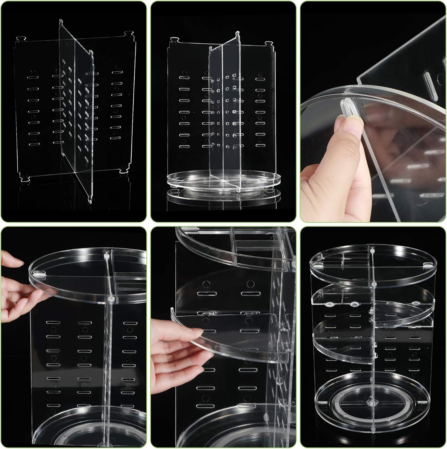 COYAHO 360 Rotating Makeup Organizer - Transparent Spinning Cosmetic Holder Shelf