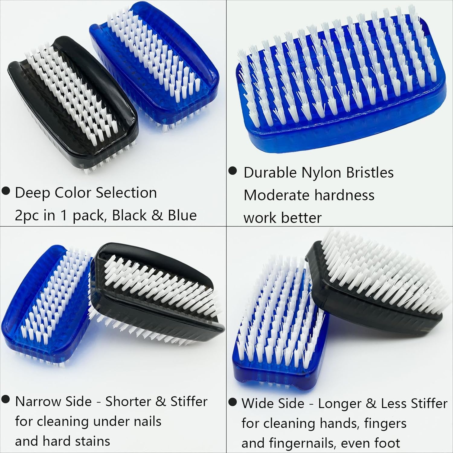 2-Sided Nail Brush for Cleaning Fingernails