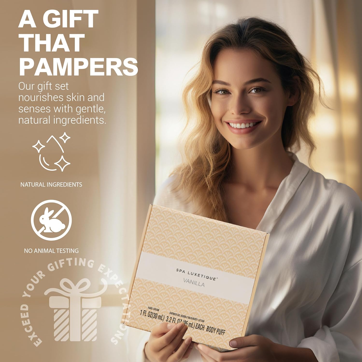 Spa Luxetique 6pc Vanilla Bath Set for Women