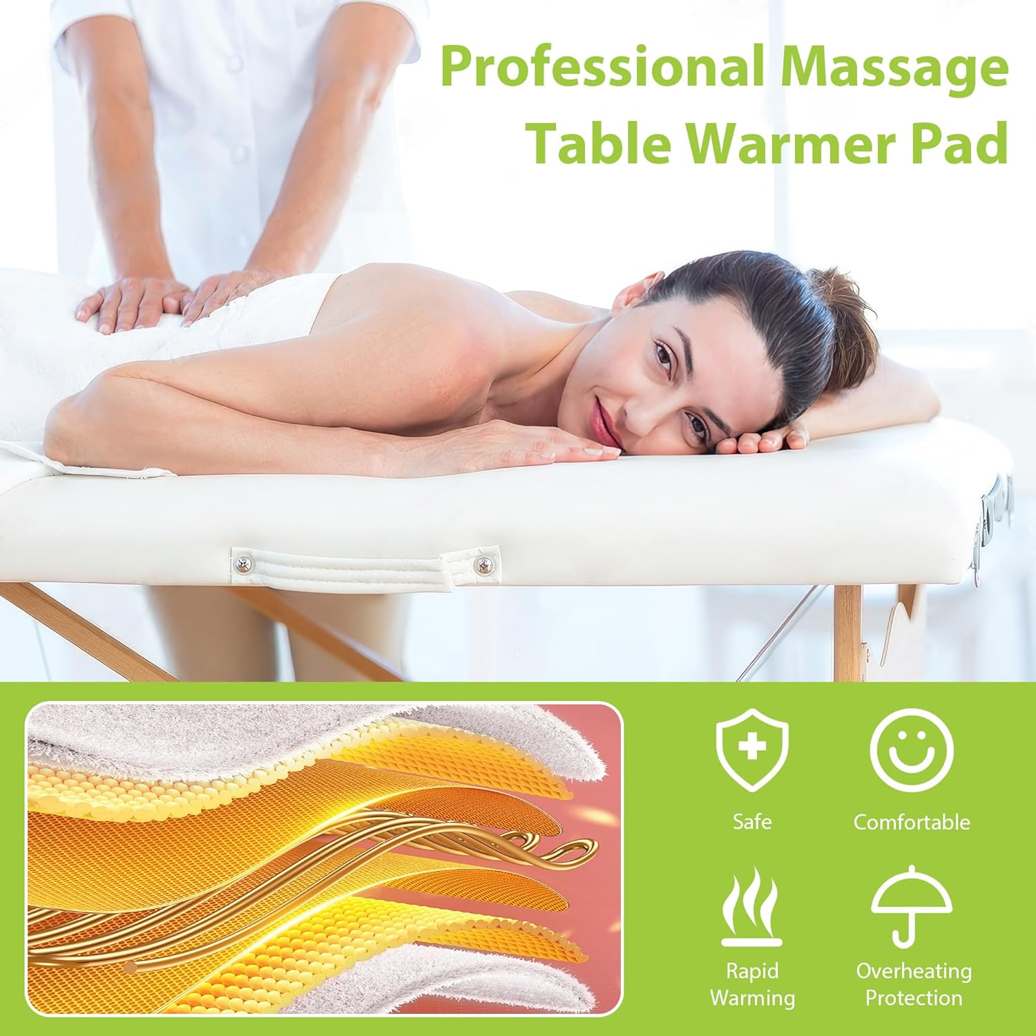 BECALIN Massage Table Warmer with 9 Heat Settings and Timer