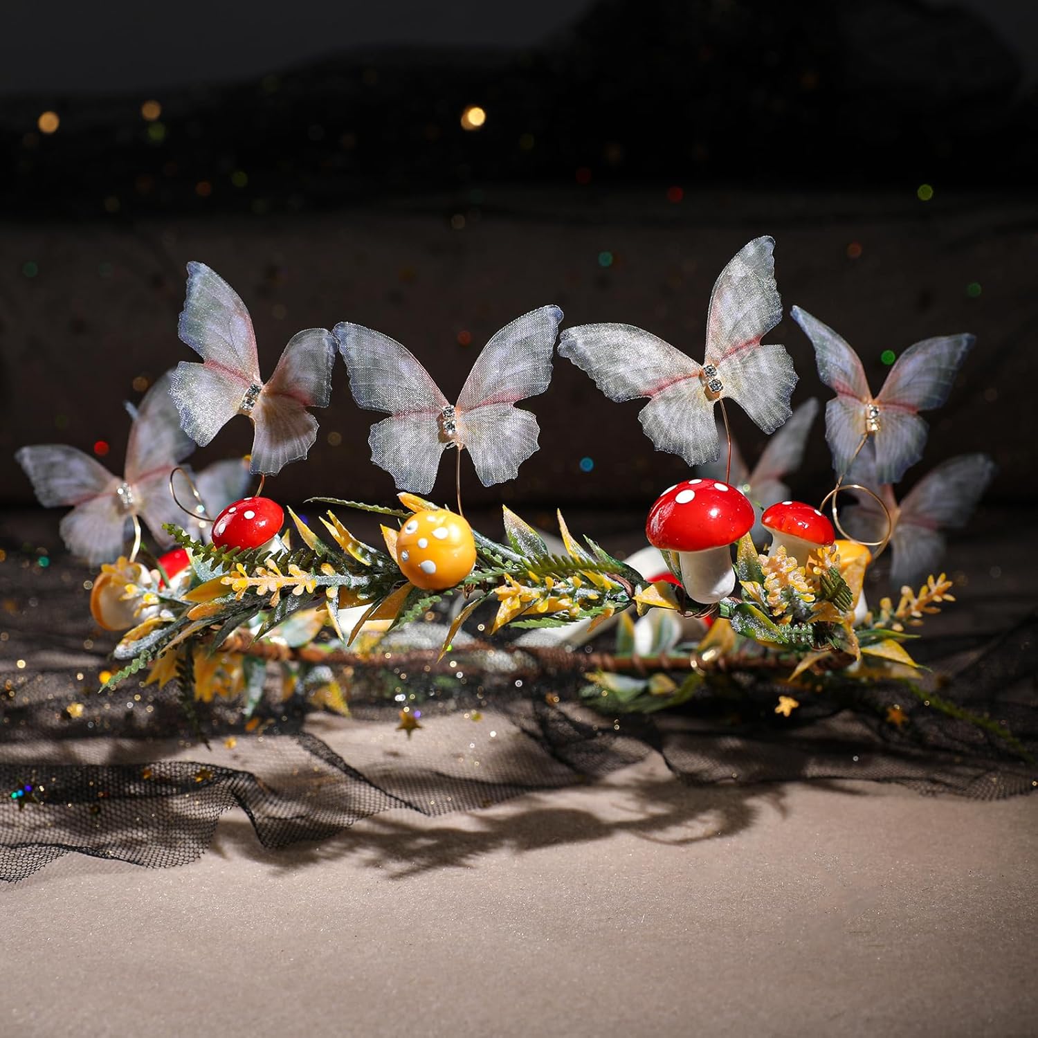 Butterfly Flower Crown Headband for Women Girls Halloween