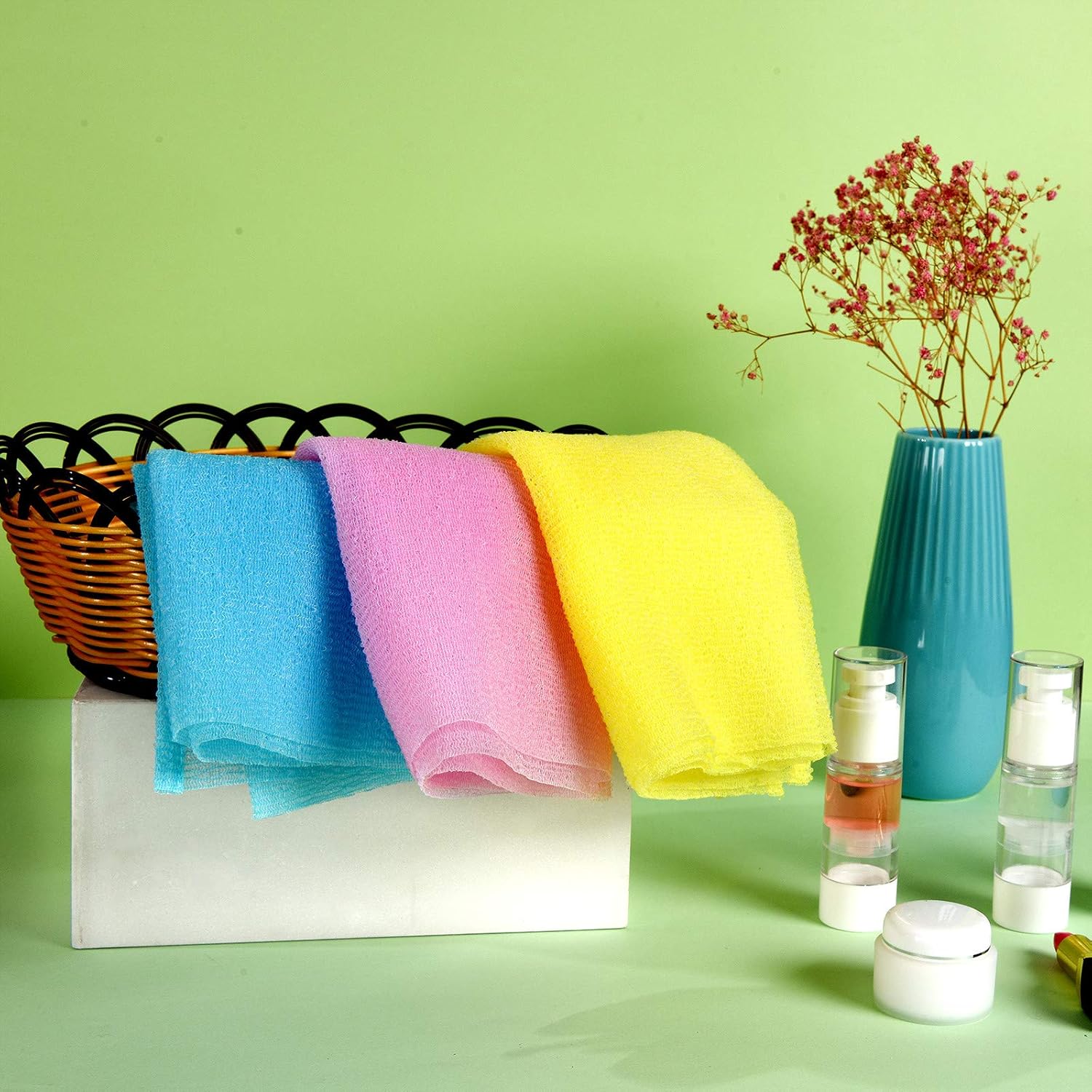 ARCHM 12-Pack Exfoliating Washcloth for Back Scrubbing