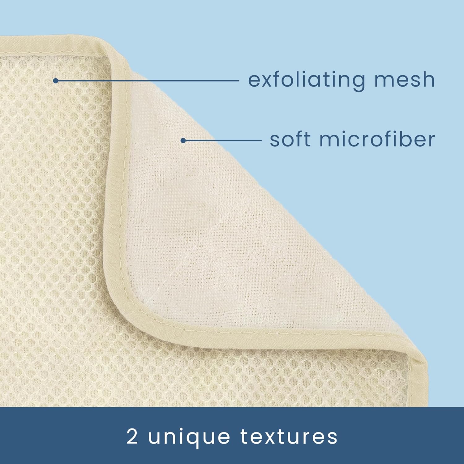 ST INC Exfoliating Washcloths 3 Pack with Hang Loops