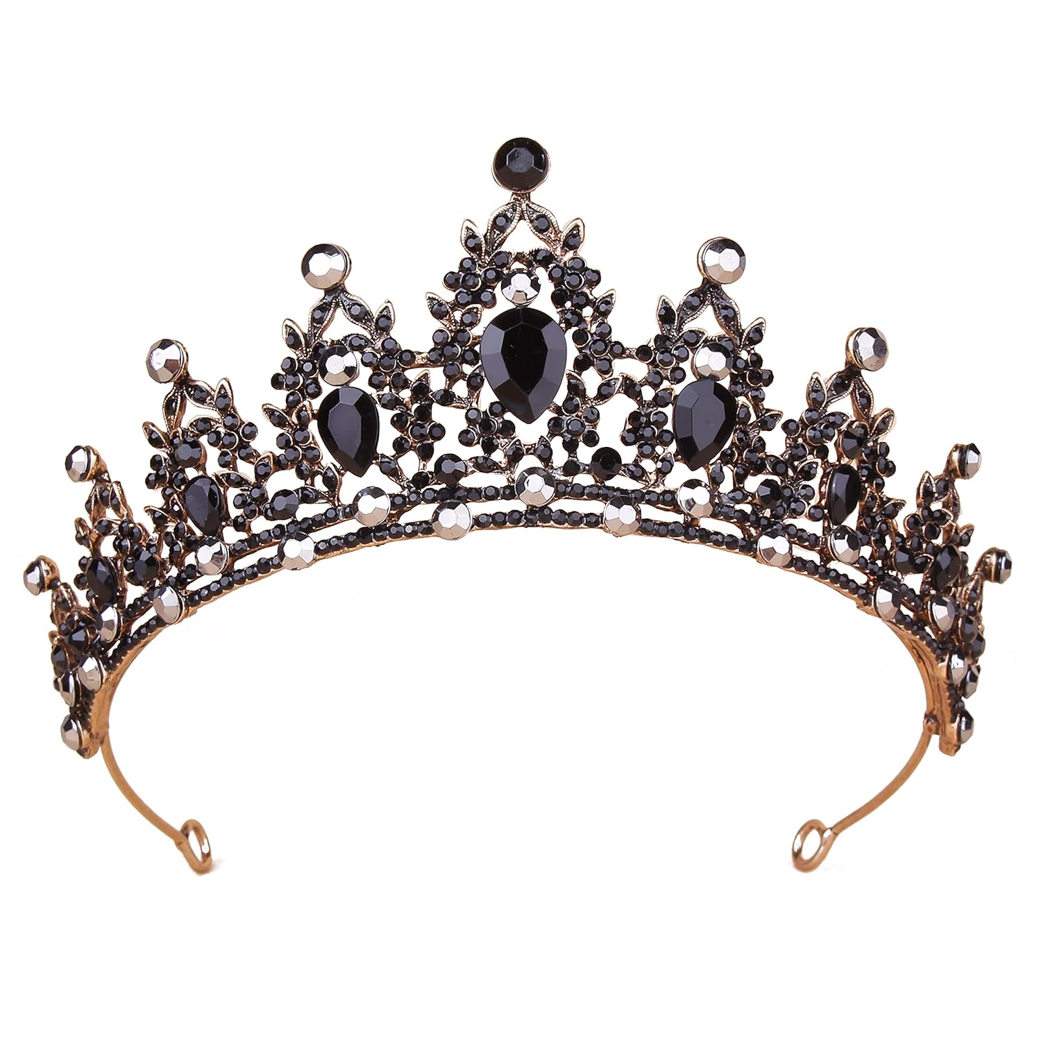 Vofler Black Crown Tiara for Women - Gothic Halloween Costume Headband