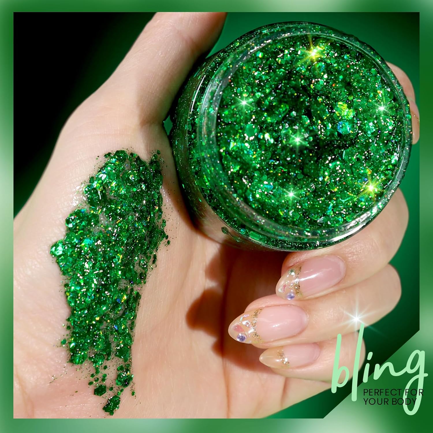 Teenitor Green Body Glitter Gel 80g Holographic