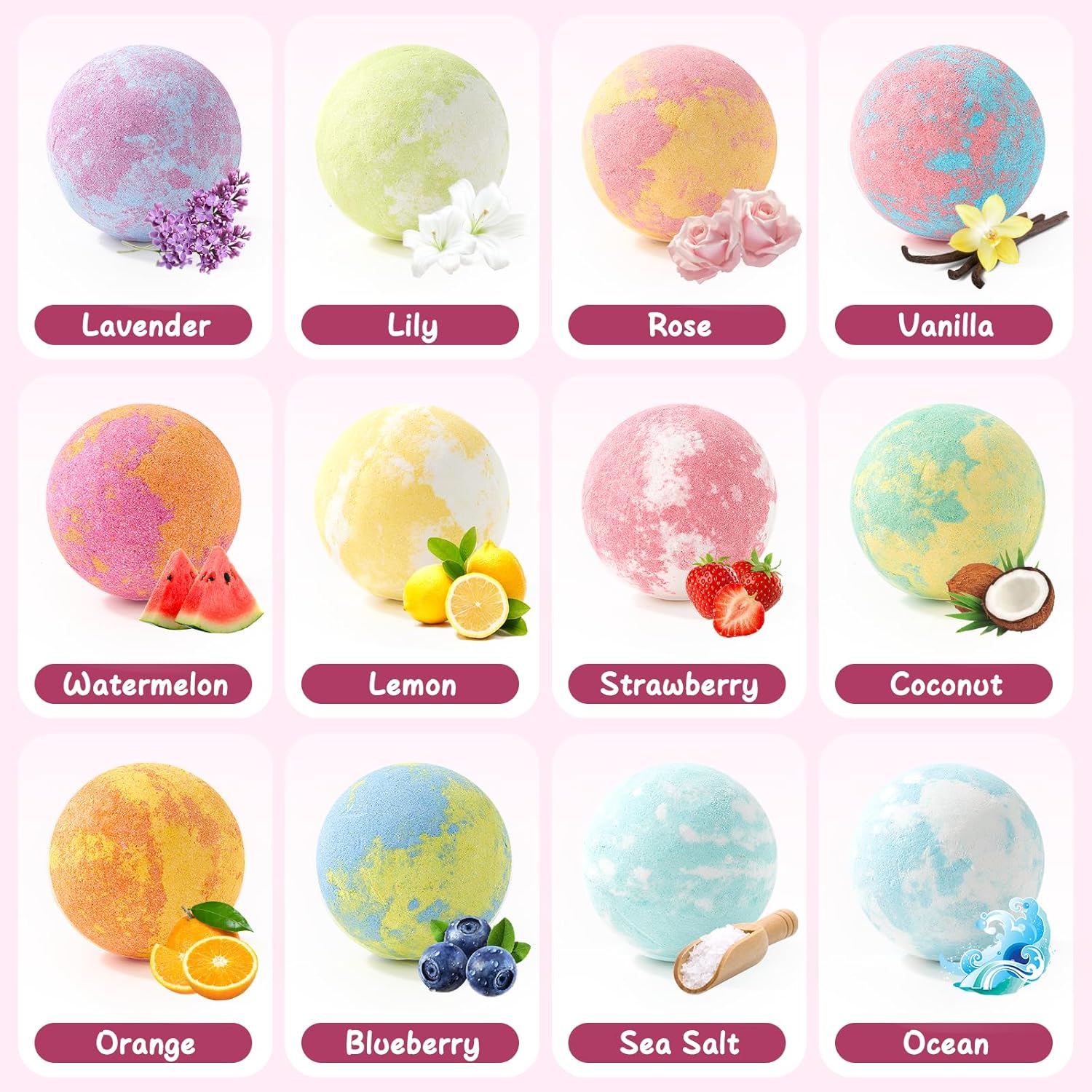 Toylink Kids Bath Bombs with Surprise Inside 12 Pack