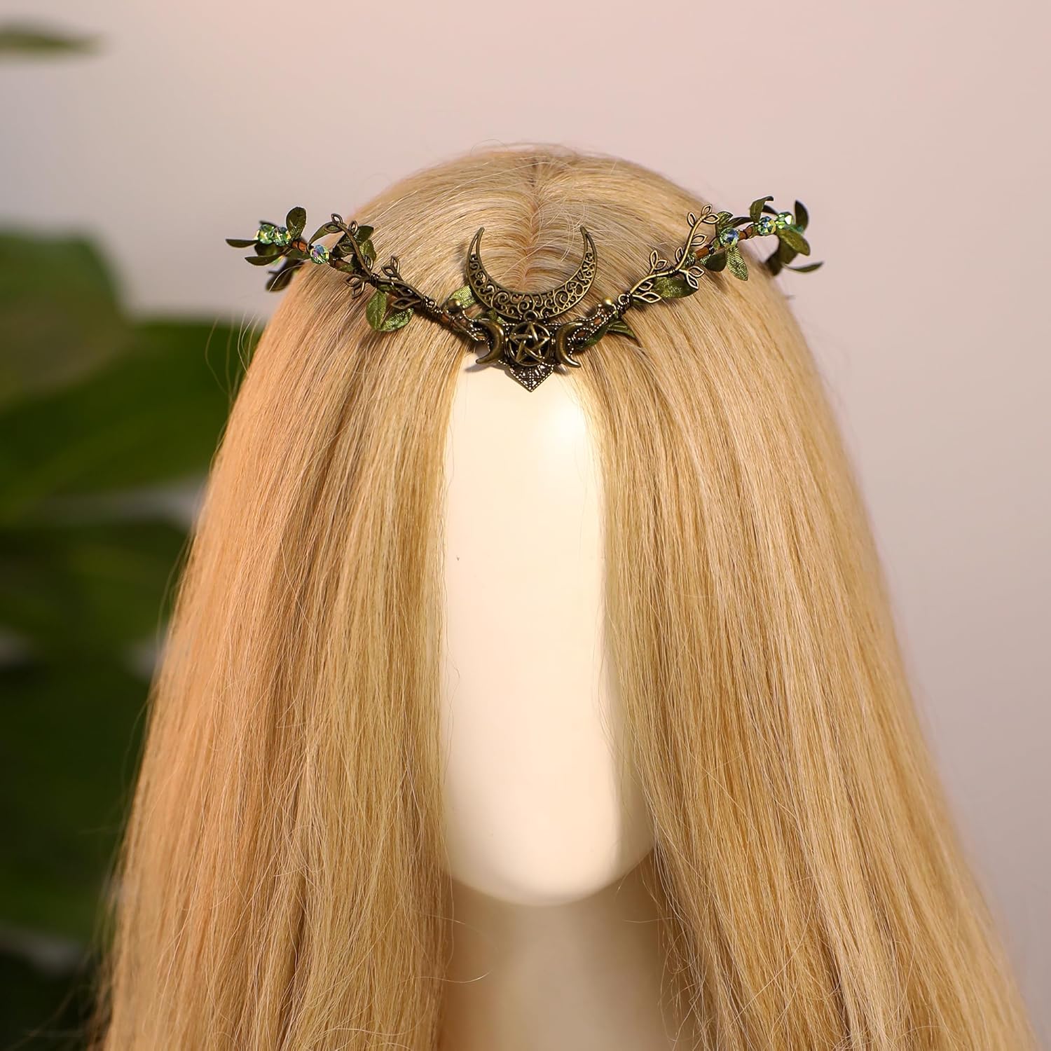 MOSTORY Handmade Moon Elf Crown for Women Girls