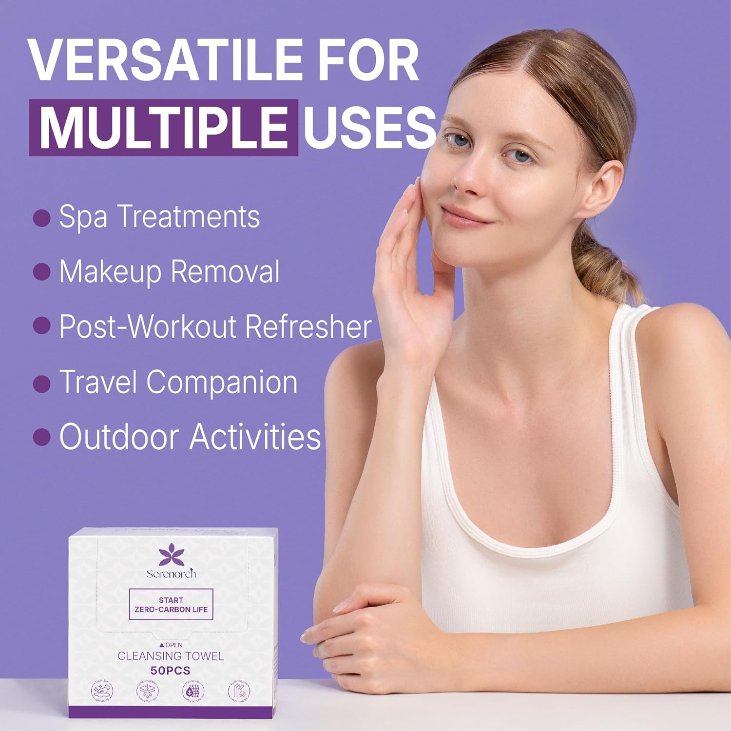 Serenorch Disposable Face Towelettes 10x12 50 Count