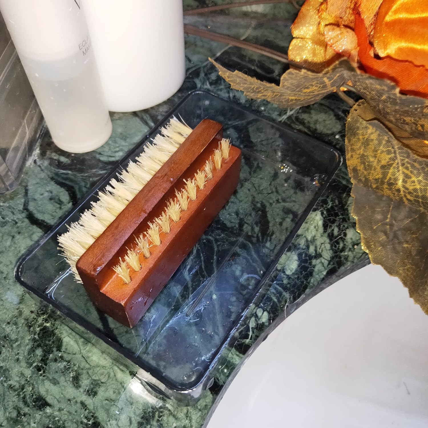 NewFerU Rosewood Two-Sided Nail Brush with Boar Bristles