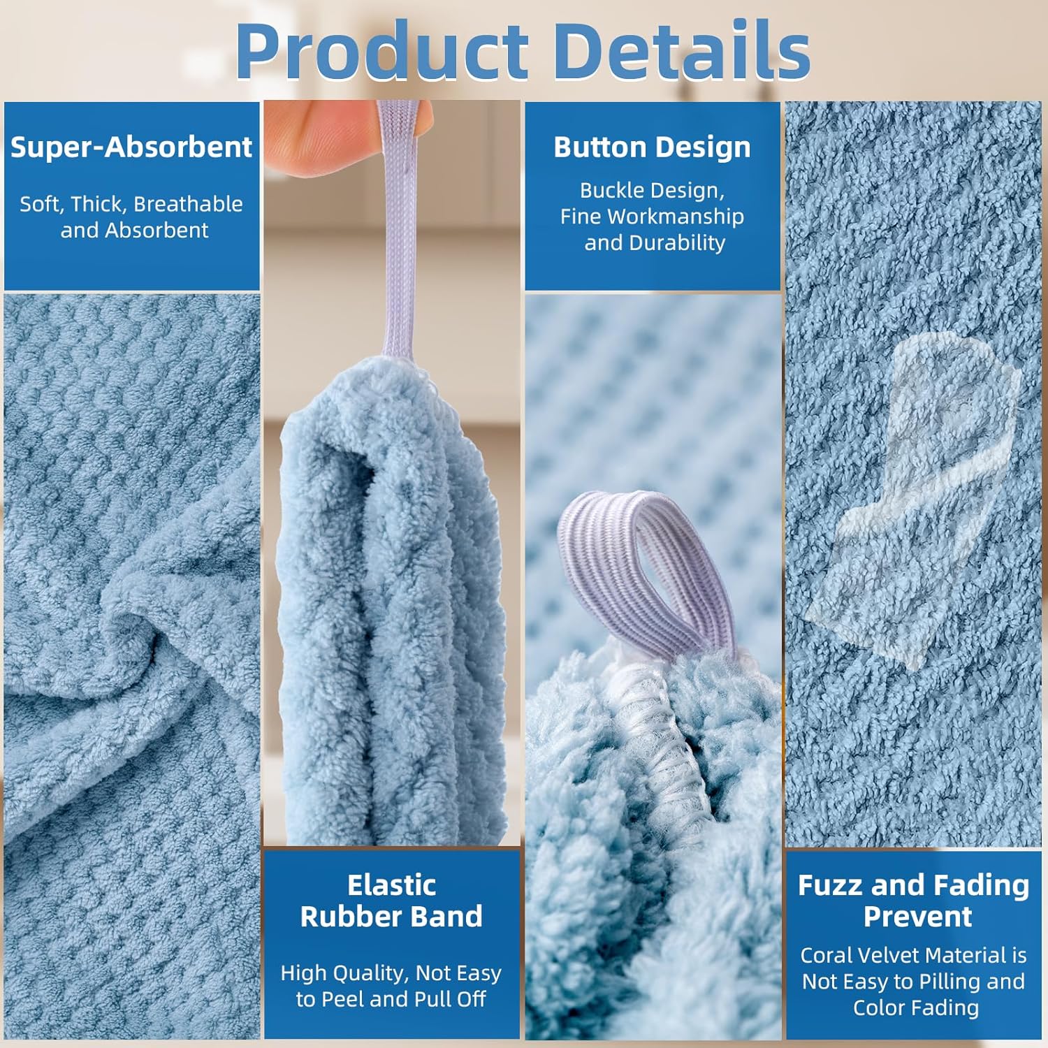 Amrules Hair Towel Wrap 4 Pack for Wet Hair Dryers
